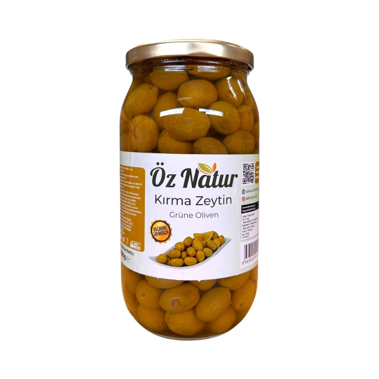 Öz Natur Gemüsekonserve, Grüne Oliven aus Aydin (Hand geschlagen) 1kg