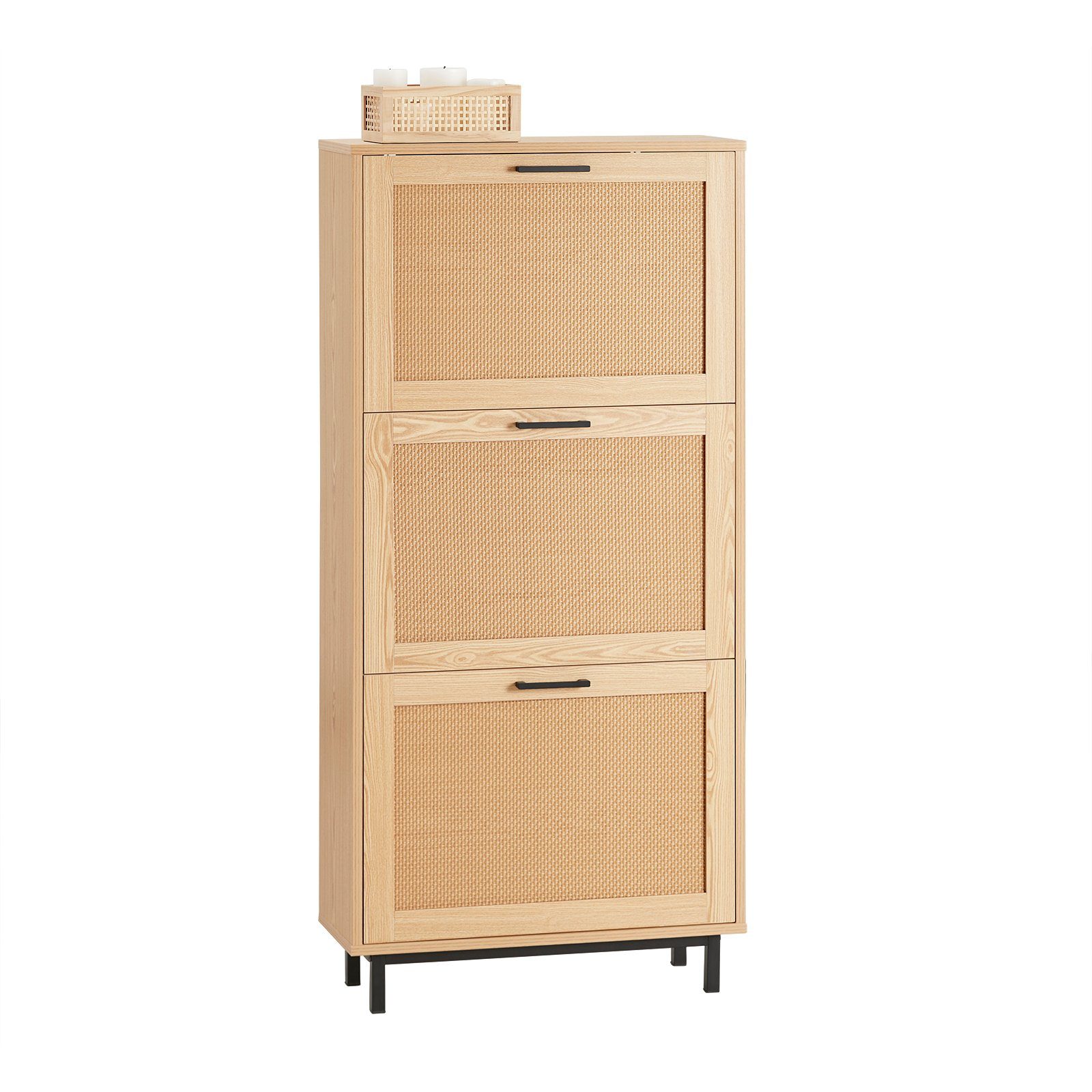 SoBuy Schuhschrank FSR155, Schuhschrank schmal, Platzsparend Diele Flur Schuhkipper mit 3 Klappen Schuhkommode schmal Schuhregal Schuhablage