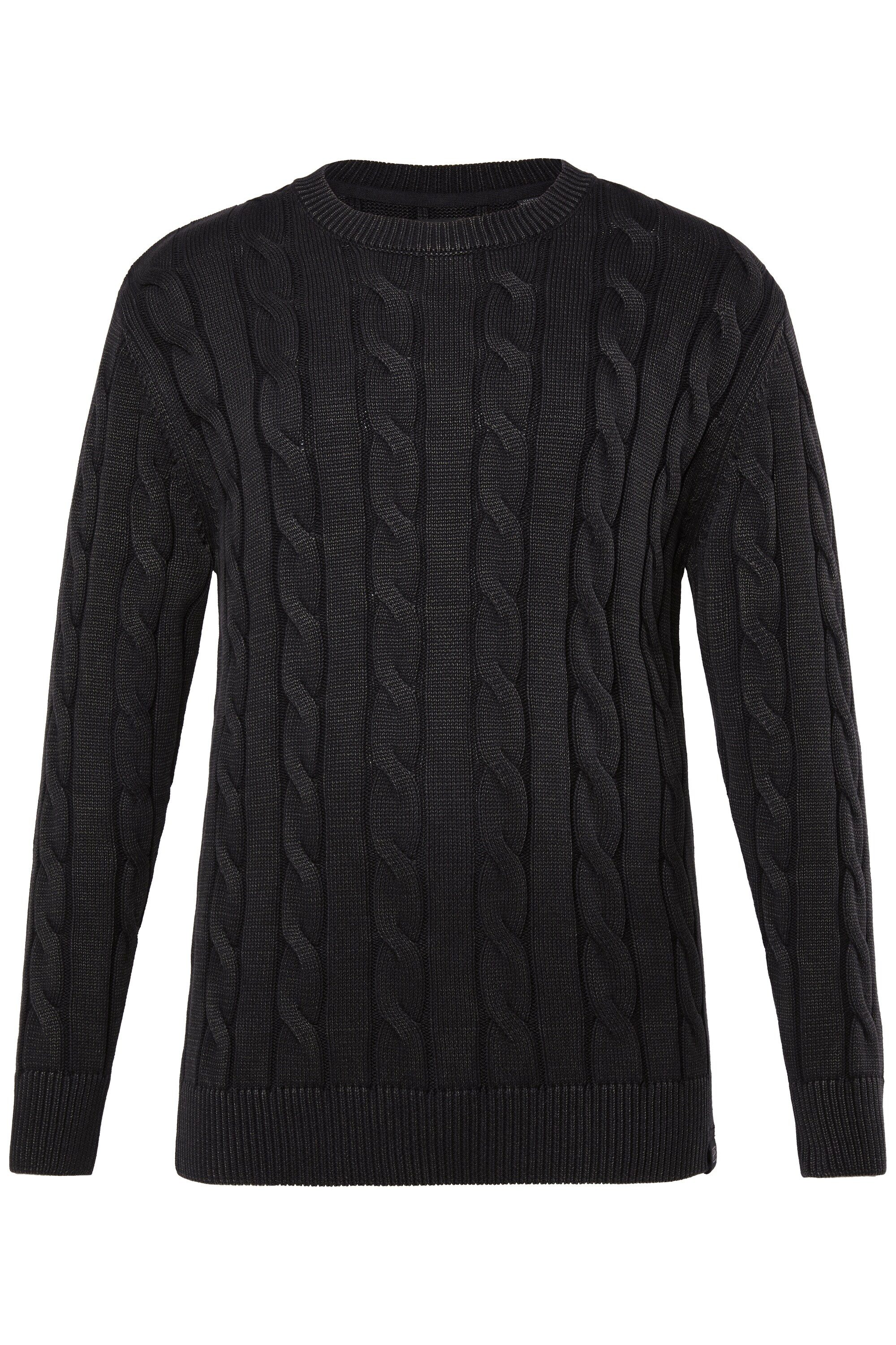 STHUGE Rundhalspullover STHUGE Pullover Zopfstrick Vintage Look bis 7 XL günstig online kaufen