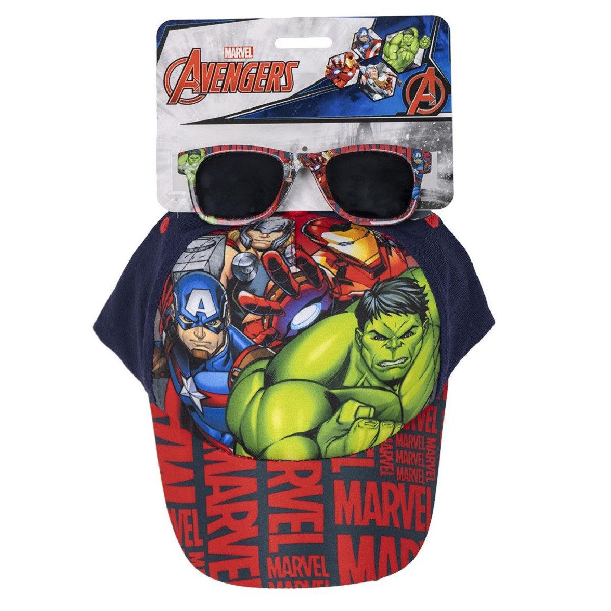 MARVEL Sonnenbrille Avengers Baseball Cap & Sonnenbrille für Kinder