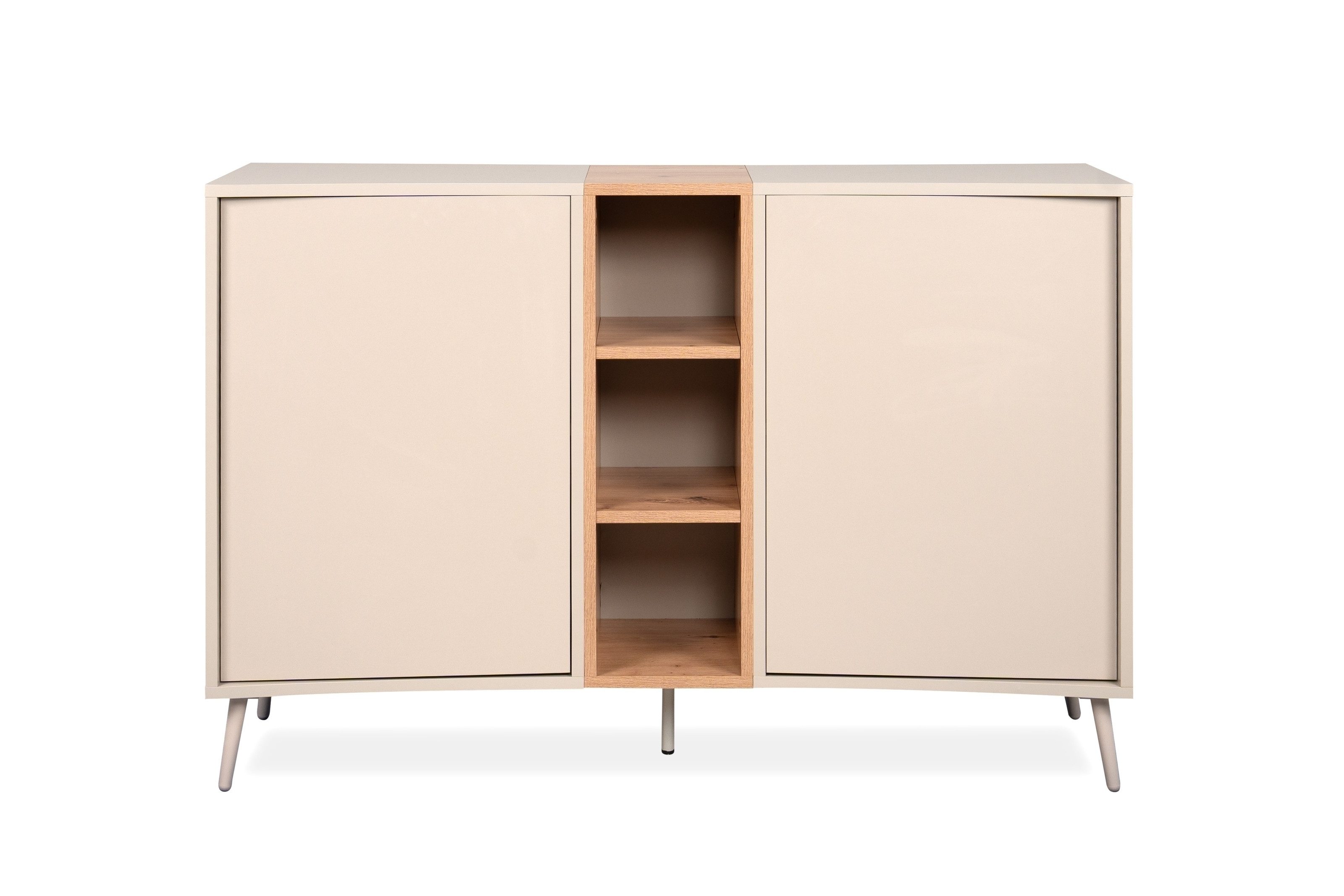 PREISBRECHER Sideboard Sinop, in Sand / Artisan Eiche Dekor - 135x90x37,5 (BxHxT)