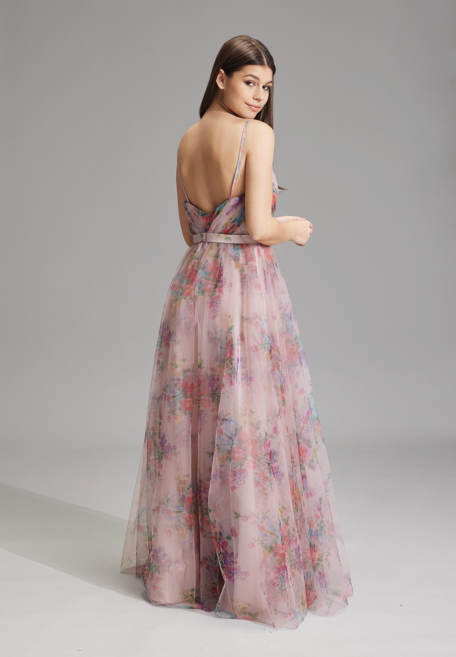 Hey Kyla Abendkleid - Tüllrobe mit floralem Allover-Print A-Linie günstig online kaufen