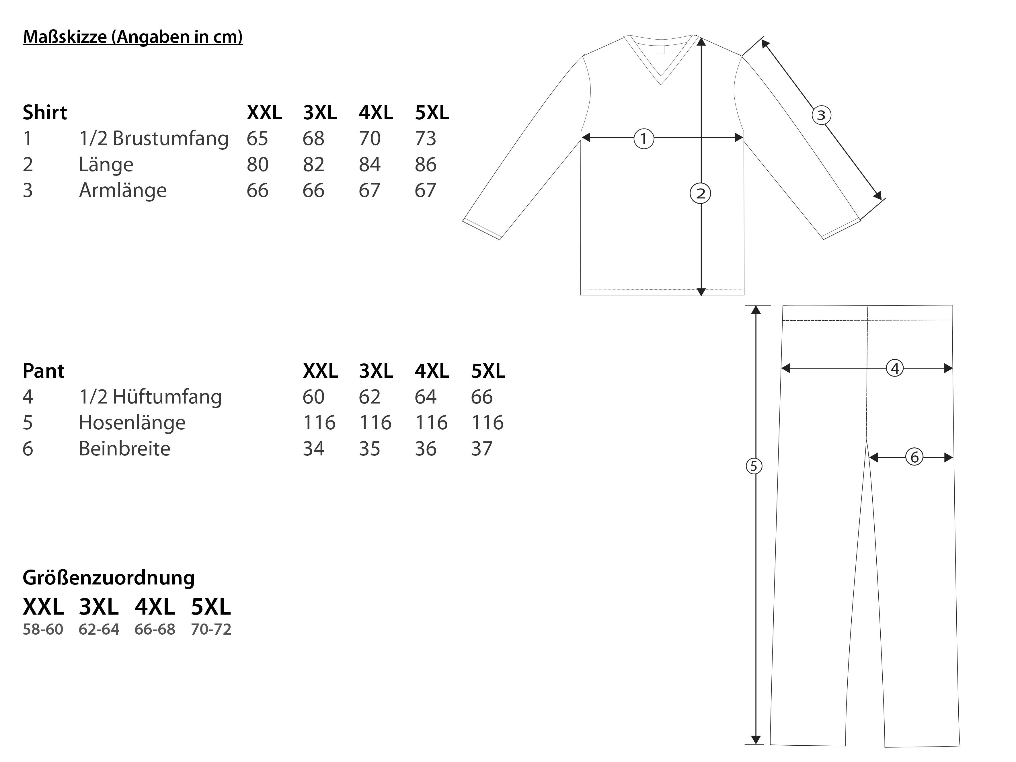 Moonline Pyjama Schlafanzug Herren lang in Übergröße (XXL-5XL) aus Baumwolle