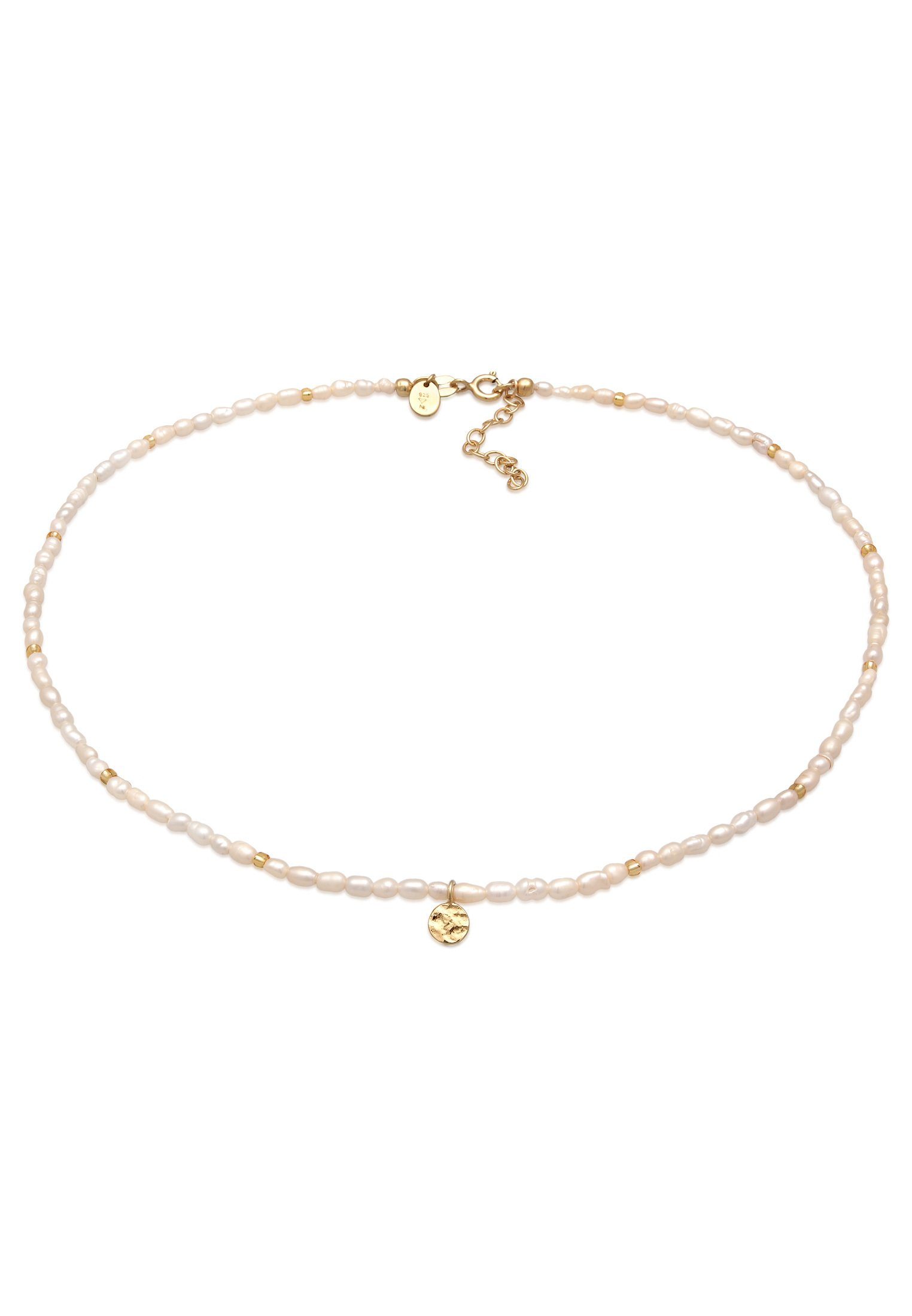 Elli Premium Perlenkette Choker Süßwasserperlen Klassik 925 Silber