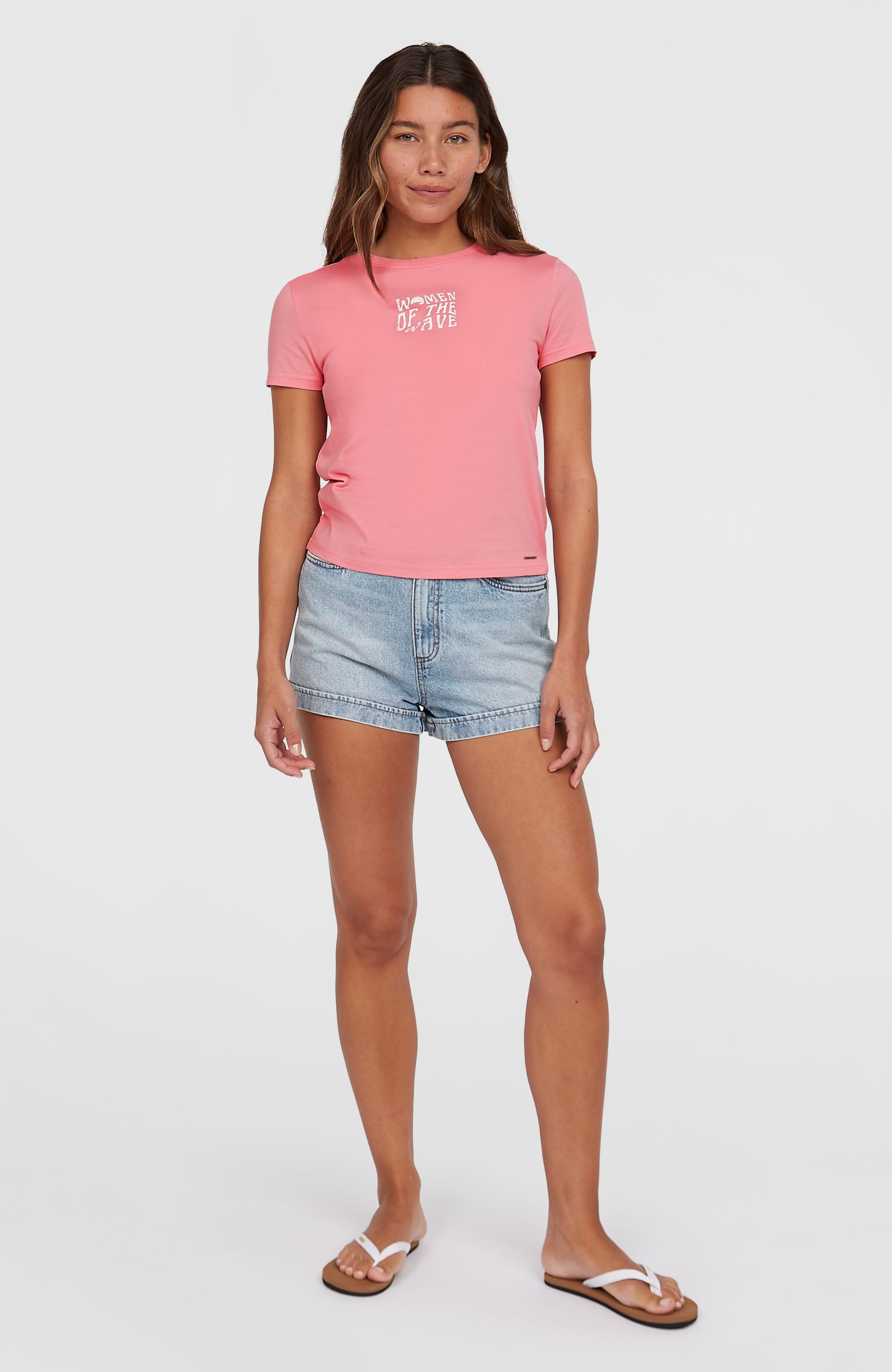 O'Neill T-Shirt WOW T-SHIRT leicht verkürzter Cropped-Schnitt, mit Prints auf Brust und Rücken