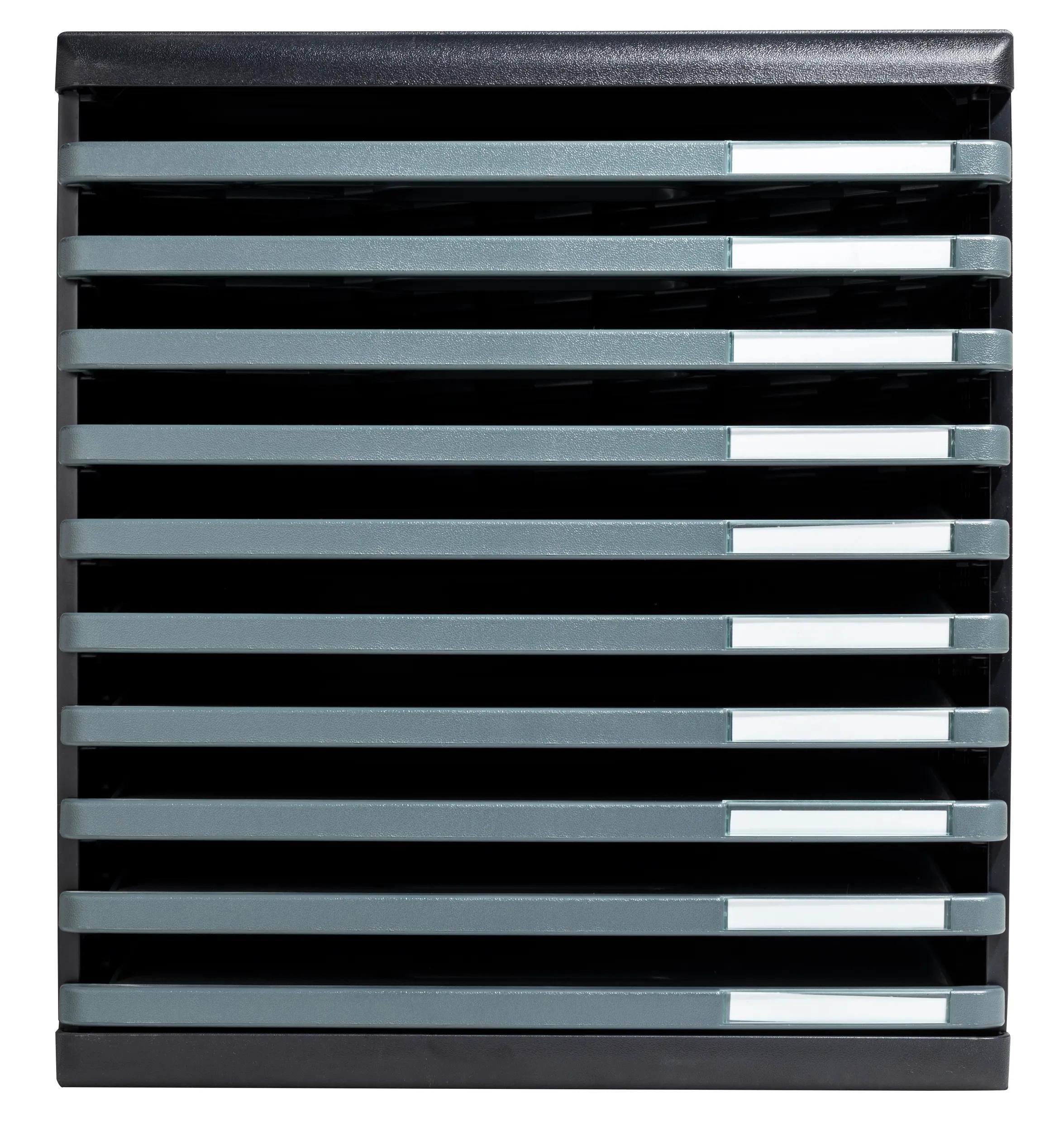 Schubladenbox Schubladenbox MODULO A4, 10 offene Schubladen - Dunkelgrau - 304714D