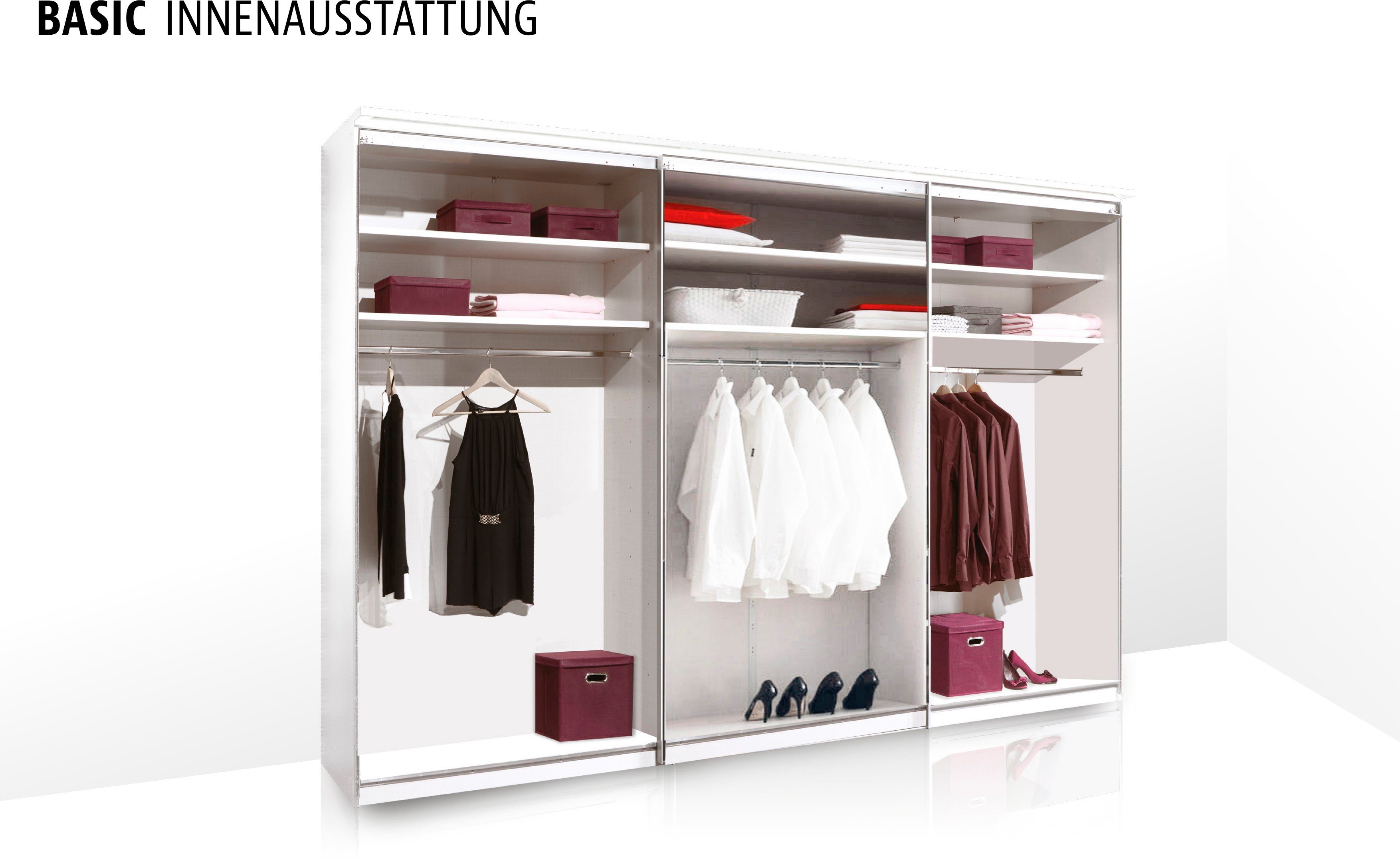 STAUD Schwebetürenschrank Includo, Made in Germany Mit vier verschiedenen Ausstattungsvarianten