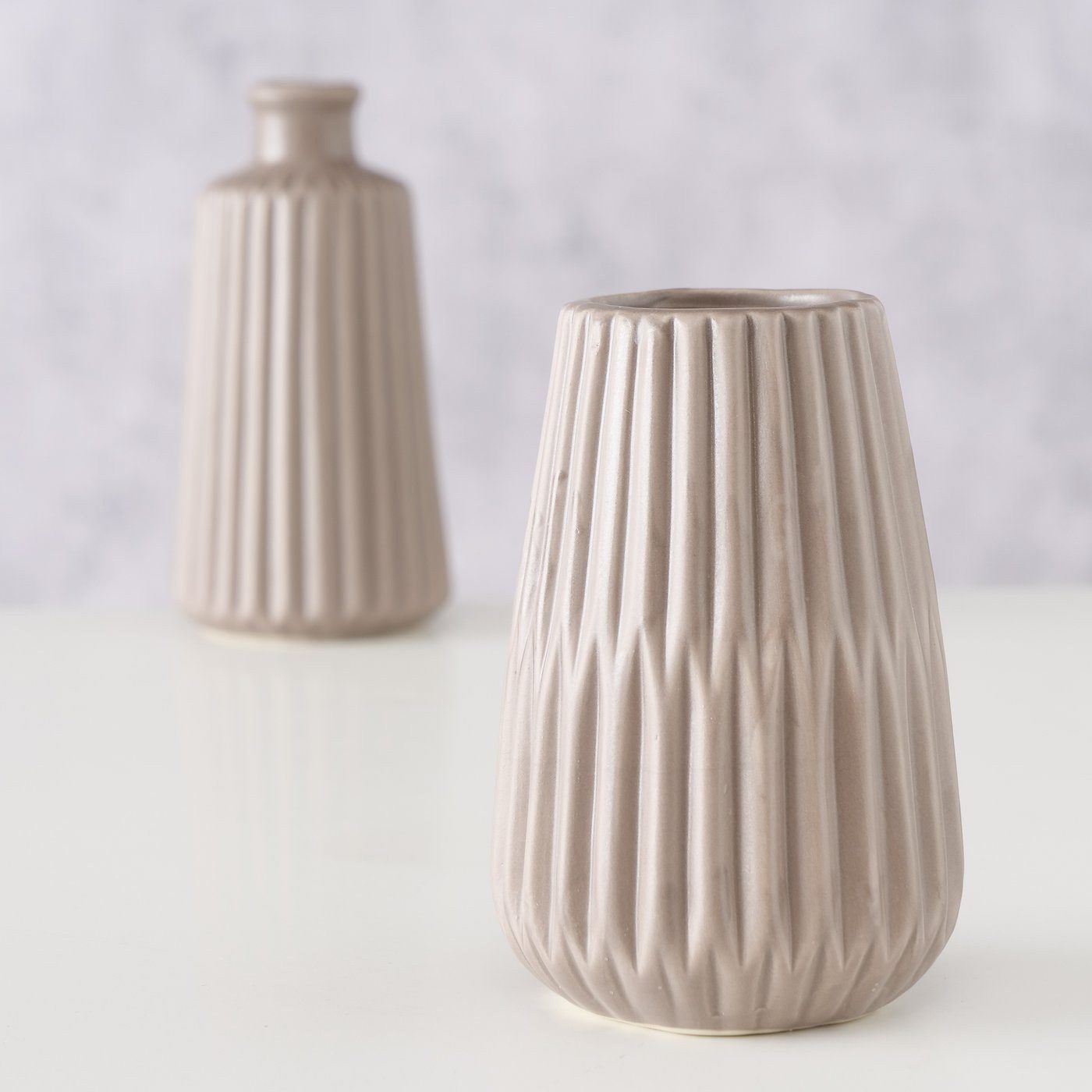 BOLTZE GRUPPE GmbH Dekovase Keramikvase mit Prägung, 18 cm, ESKO (einzeln)
