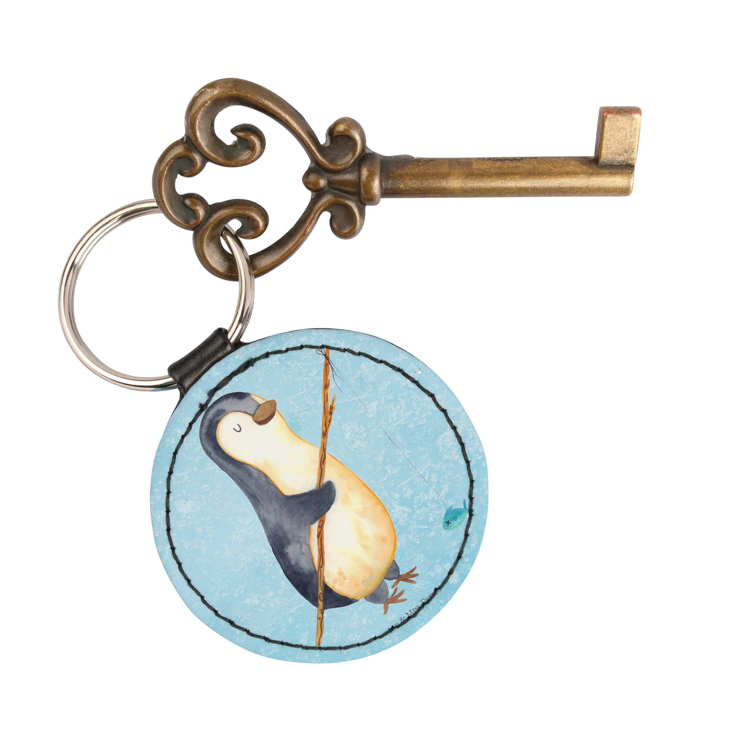 Schlüsselanhänger Mr. Mrs. Eisblau Glü Angler - Geschenk, Pinguin & (1-tlg) Anhänger, Panda - Schlüsselanhänger,