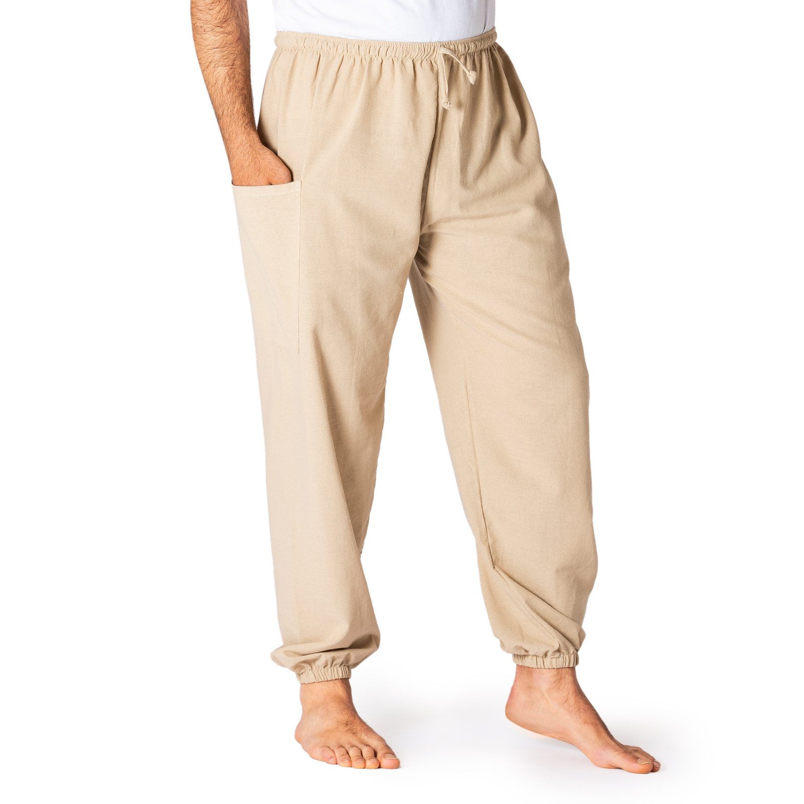 PANASIAM Relaxhose Loungehose einfarbig aus 100% Baumwolle bequeme Muckhose Relaxhose Unisex für Damen & Herren lässige Haremshose schlichte Freizeithose