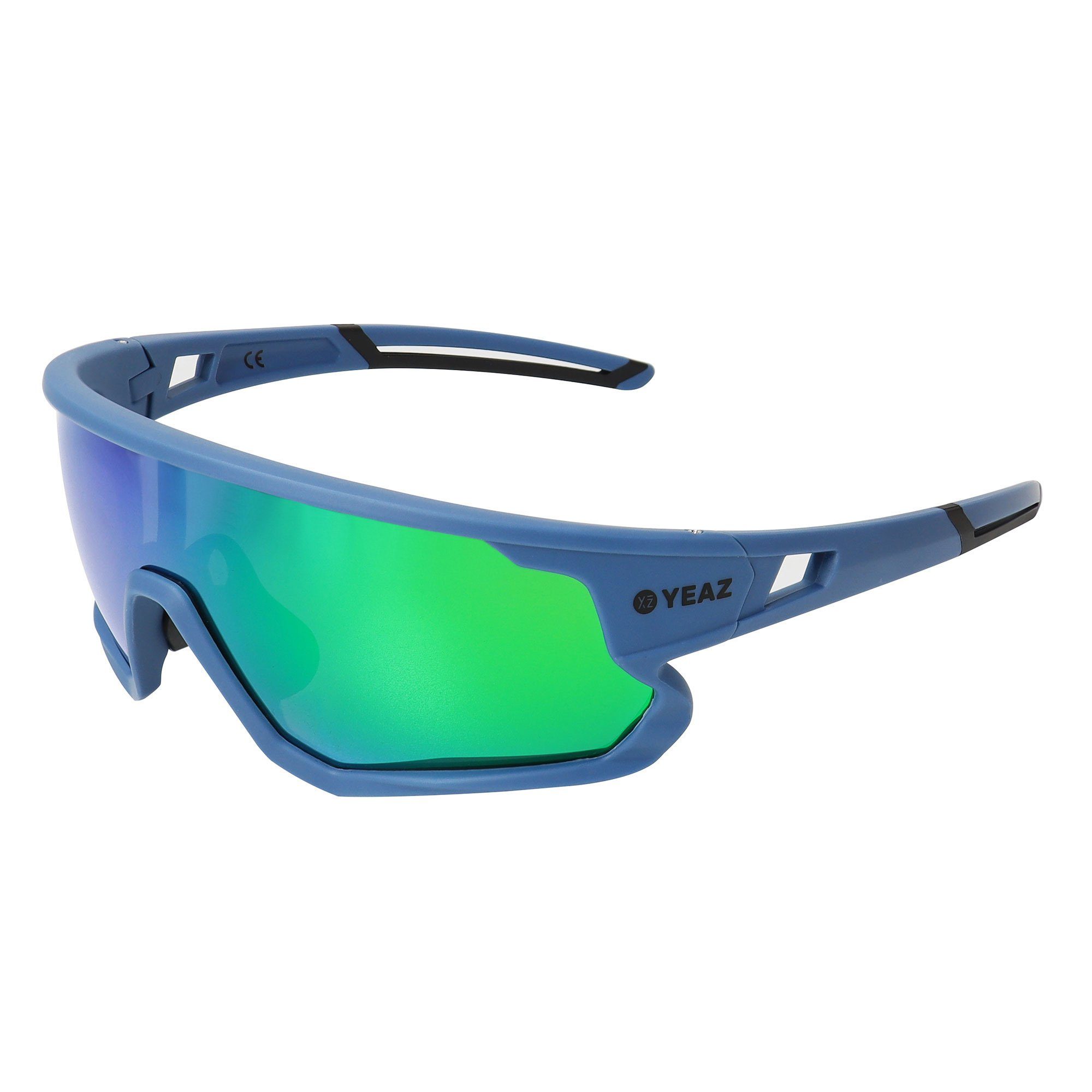YEAZ Schutz Sicht bei Guter blue/green, sport-sonnenbrille Sportbrille cyan SUNRISE optimierter