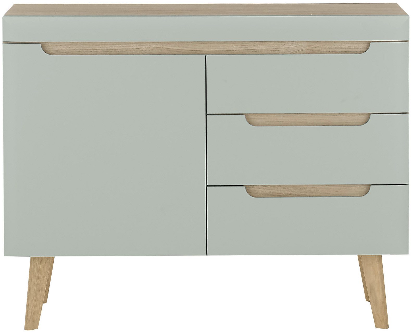 Home affaire Sideboard Torge, Anrichte, Kommode, Schubladenschrank (1 St), abgeschrägte Füße, drei Farben, Scandi Design, 107 cm breit