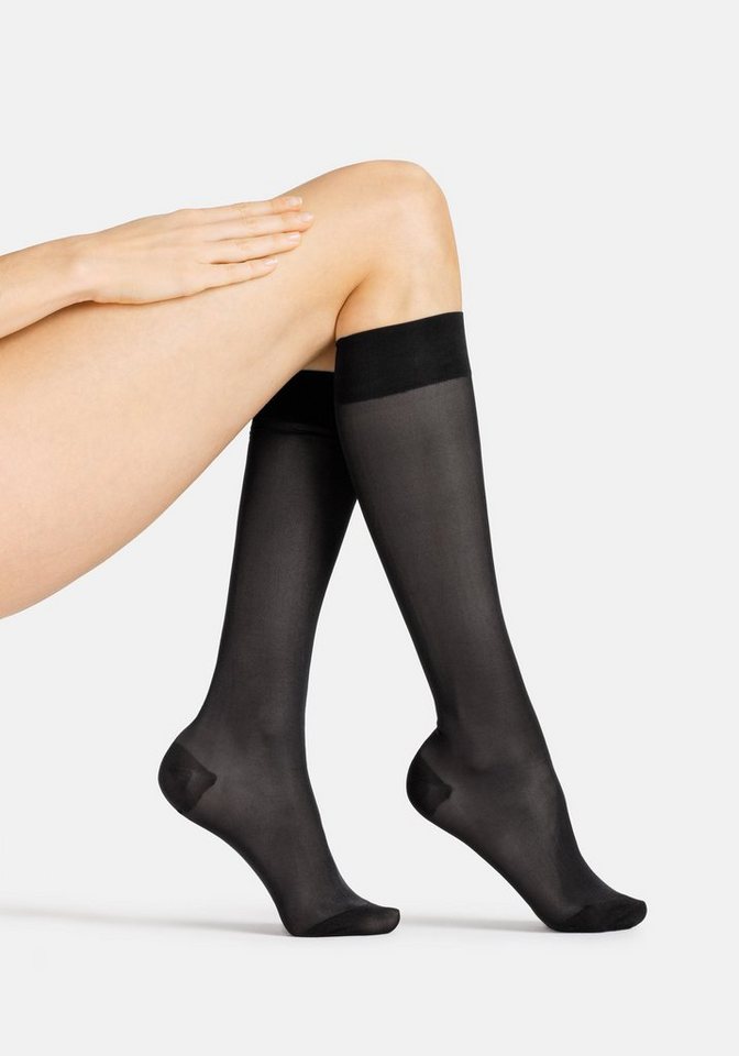 Camano Strümpfe Online Women Compression&Active Kneehighs 80DEN (3-Paar)  3er-Pack mit vorgeformtem Fuß