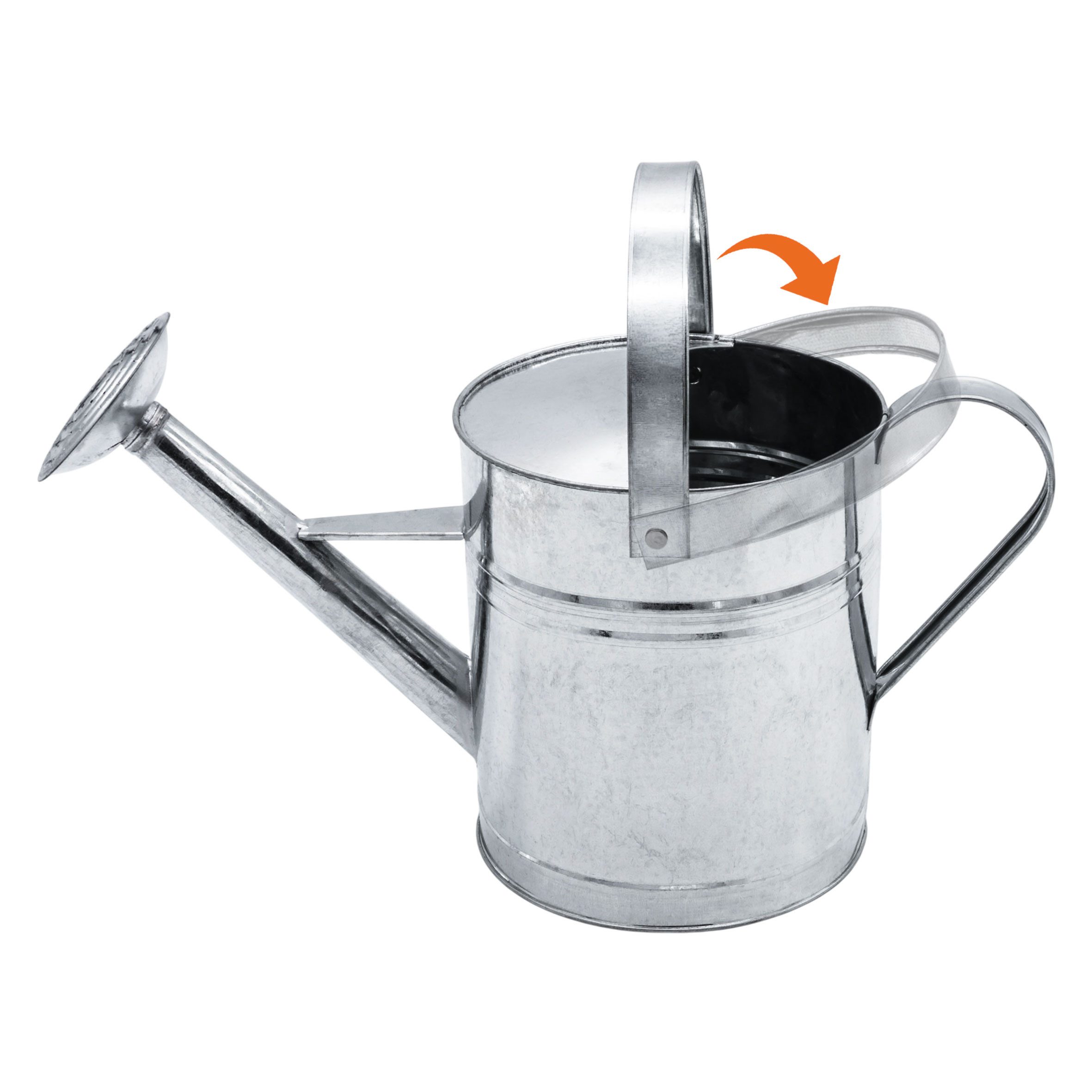 Spetebo Gießkanne Zink Gießkanne silber - 5 L (1 Gießkanne, 1-tlg., Gießkanne), Kleine Pflanzen Gießkanne aus Zink mit 5 Liter Fassungsvermögen – Bild 4 von 5
