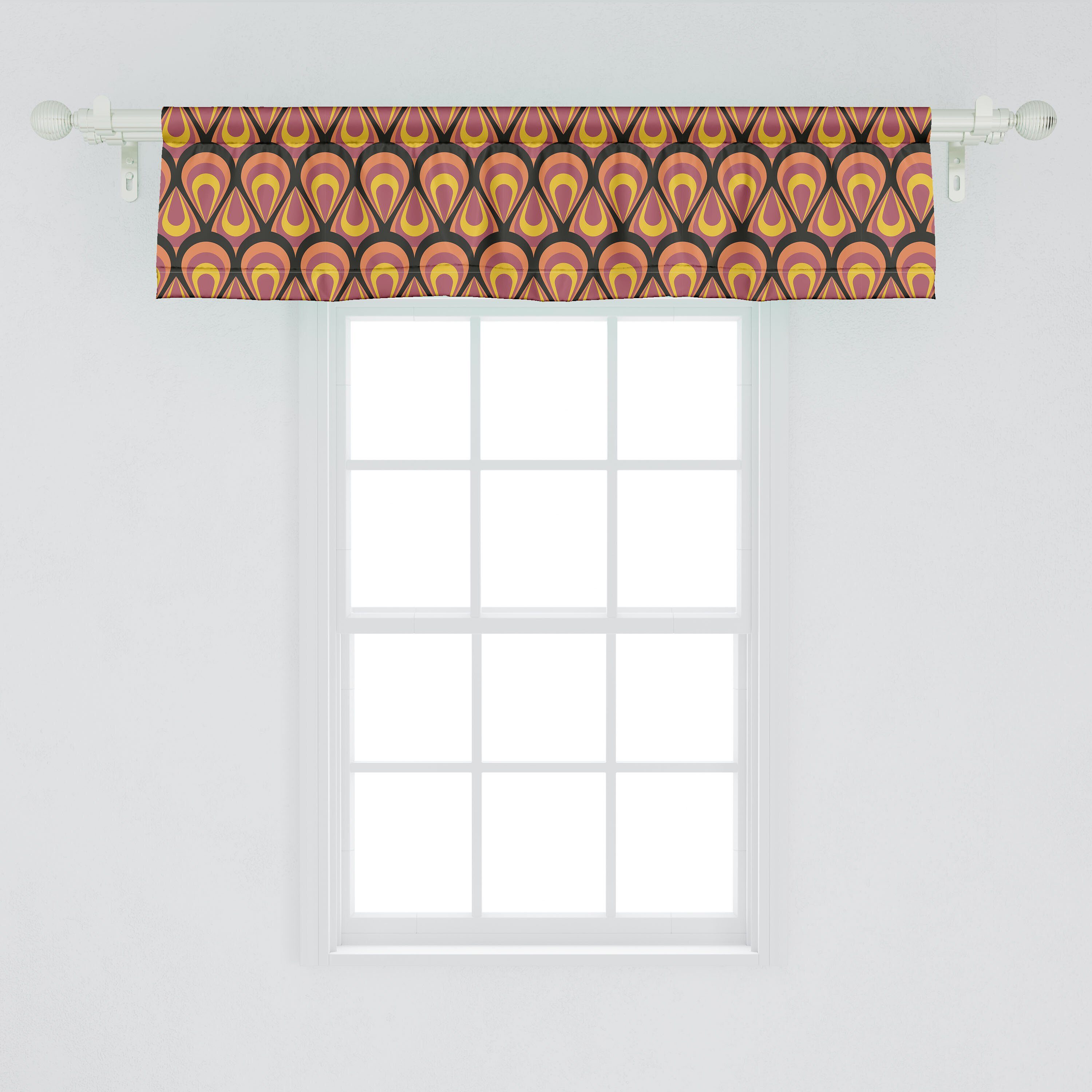 Scheibengardine Vorhang Volant für Küche Weinlese-Details Schlafzimmer Microfaser, Dekor Abstrakt Geometrische Abakuhaus, mit Stangentasche