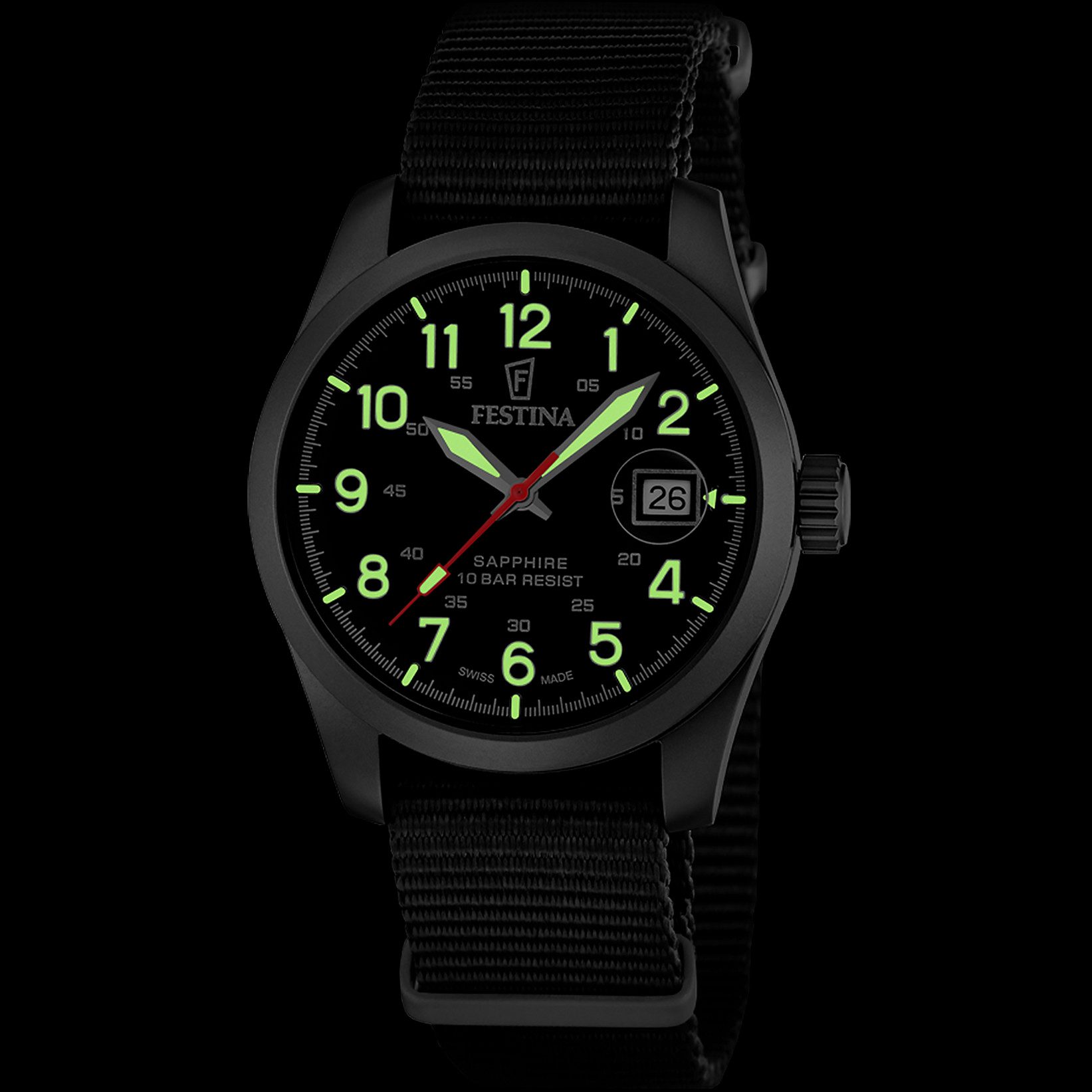 Festina Quarzuhr Field Watches F20082/3, Armbanduhr, Damenuhr, Herrenuhr, Swiss Made, analog, Tag
