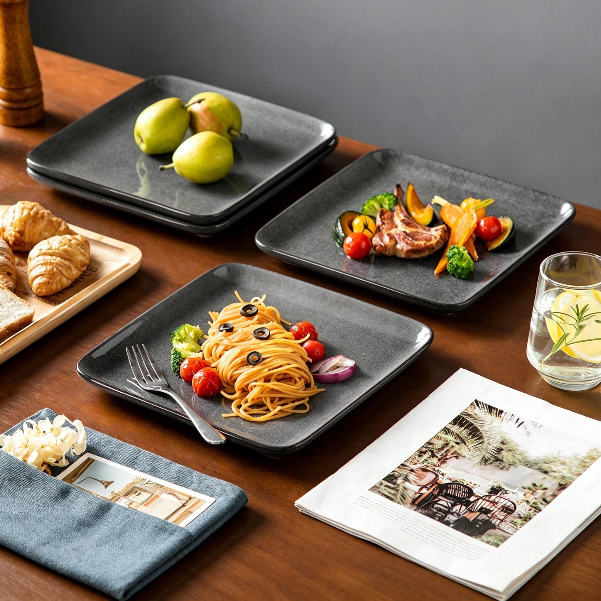 vancasso Geschirr-Set Kombiservice, für 4, Steingut, Reaktivglasur (12-tlg), 4 Personen, Steingut