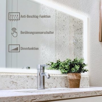 Aquamarin Badspiegel LED Badspiegel - Beschlagfrei, Dimmbar, 3000-7000K, Kalt/Warmweiß