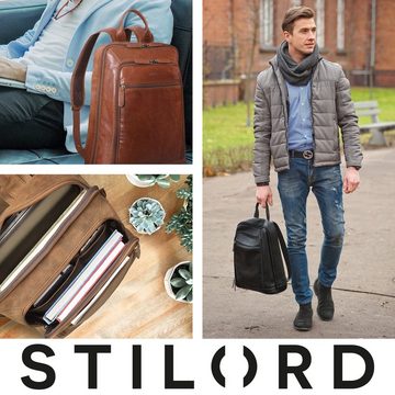 STILORD Notebook-Rucksack "Watson" Laptop Rucksack 15.6 Zoll Leder