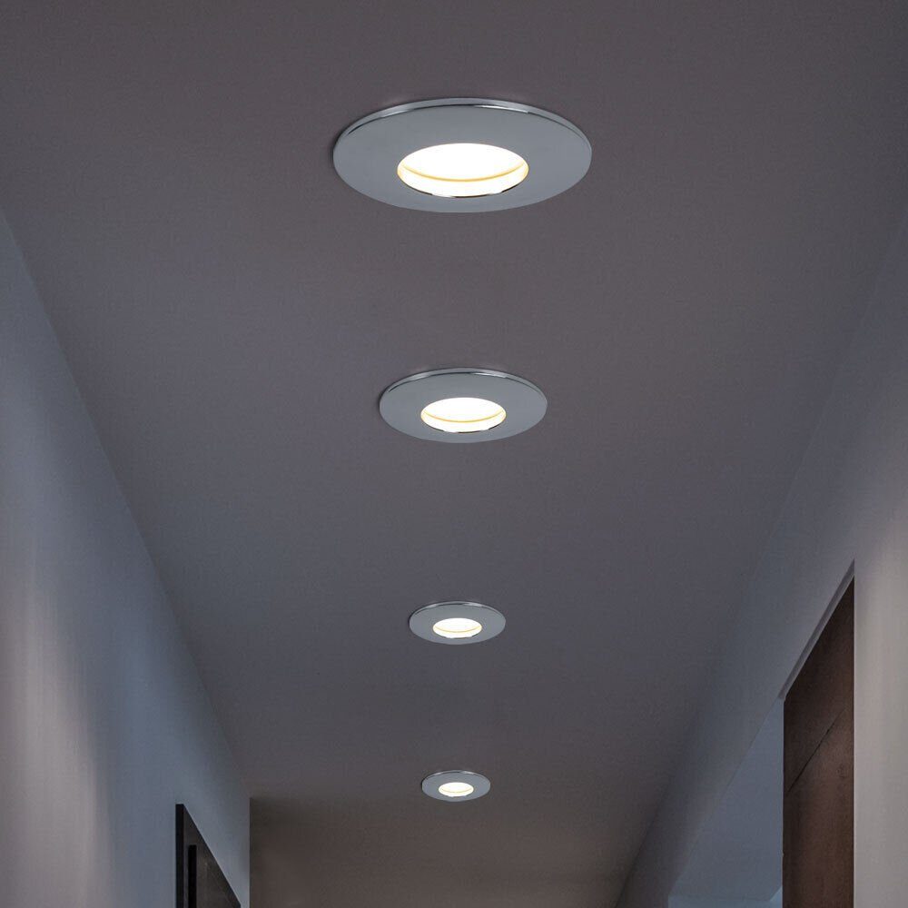 etc-shop verbaut, fest LED Einbaustrahler, LED Warmweiß, Gäste Einbau Spot Zimmer Decken LED-Leuchtmittel Lampe Beleuchtung 2x