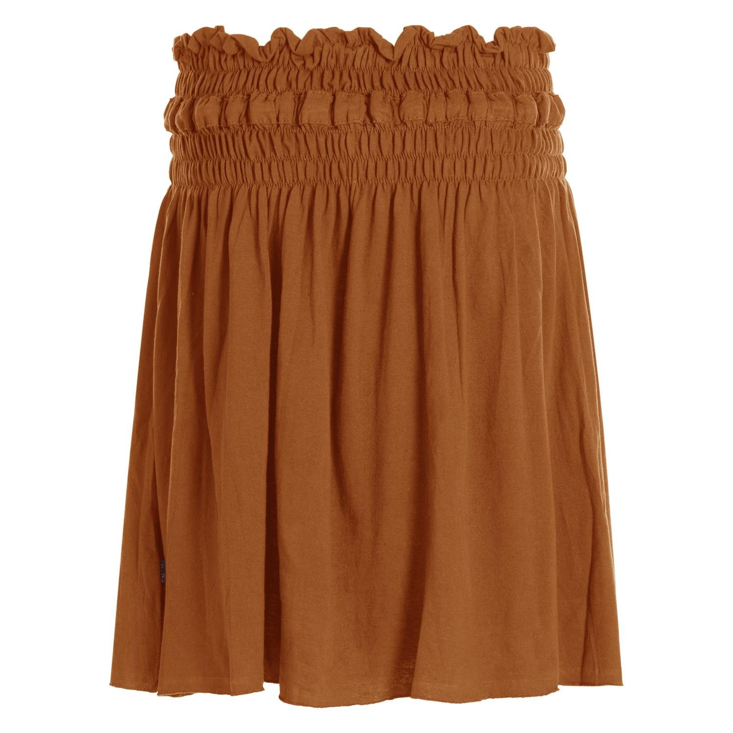 Vishes A-Linien-Rock Damen Rock knielang Basic-Rock Baumwoll-Rock Einfarbig Schlicht Boho, Hippie, Yoga Style