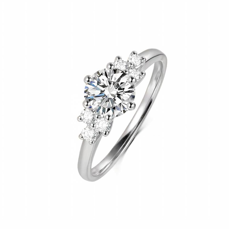 Jumpeak Diamantring Labor-Diamant Ring,1ct/2ct,D,VS1,Verlobungsring,Jahrestag Ring,IGI, 14K Gold,Frauen Schmuck,Geschenk,Eleganter Seitenstein Ring,3EX