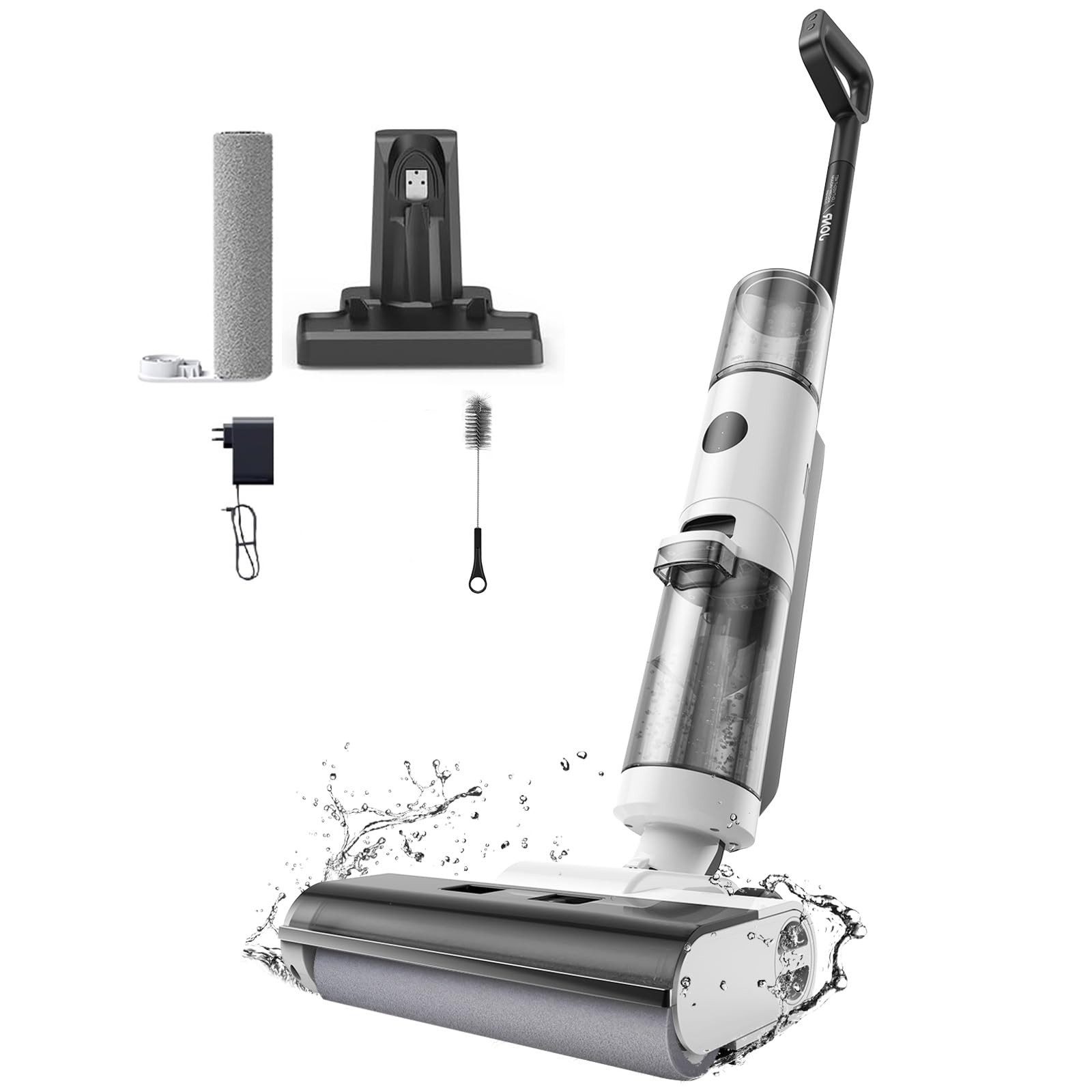 JONR Nass-Trocken-Akkusauger ED12 3-in-1 Wischsauger mit 40 Min Laufzeit & 12.000 Pa, 200 W, 850mL Wassertank, Anti-Verwirrungs-Haar, Kabelloser Nass- und Trockensauger und Wischmopp, Kantenreinigung für Hartböden, Tierhaare, Fliesen