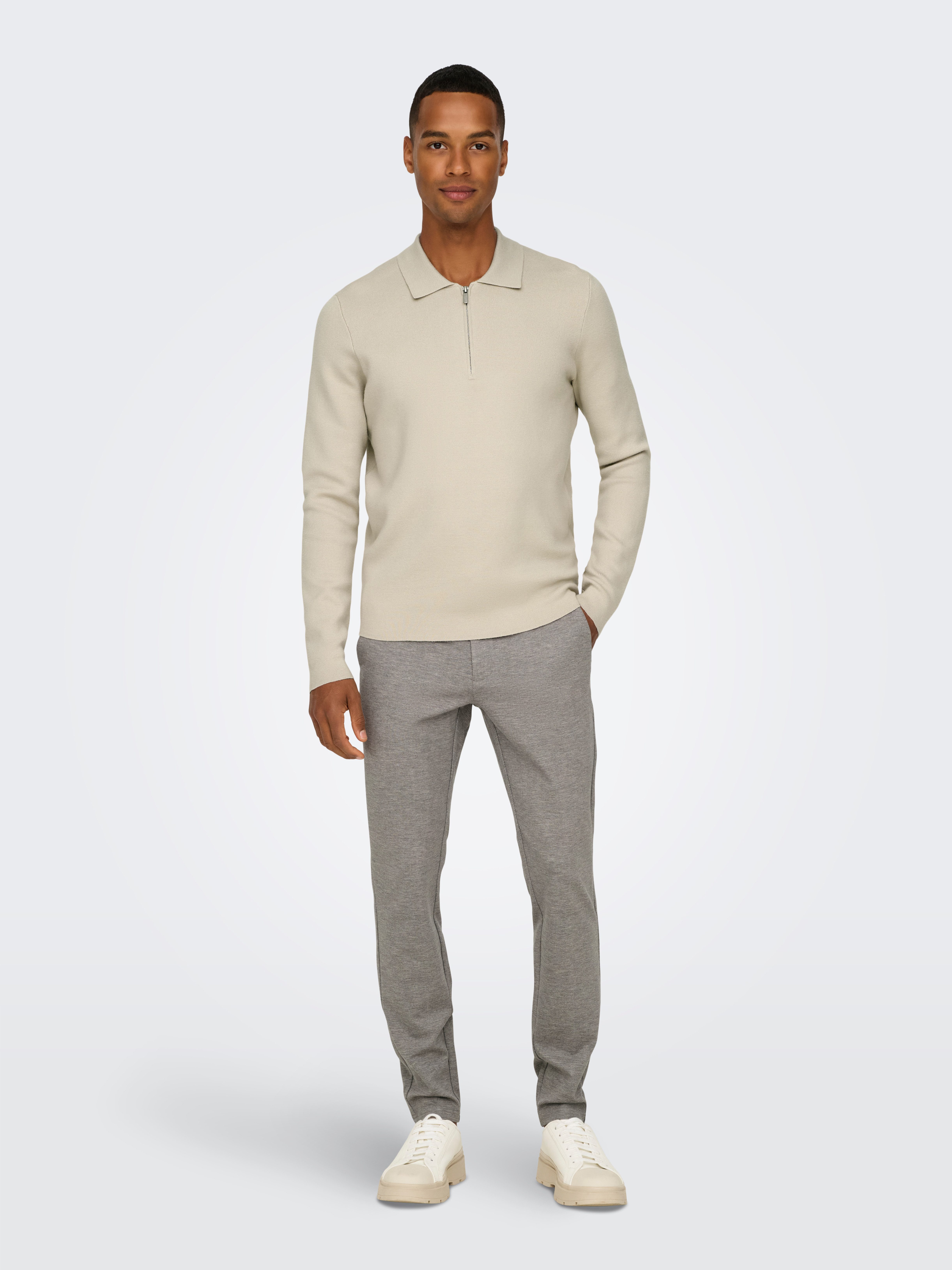 ONLY & SONS Polokragenpullover ONSCOOPER REG LS 12 HALF ZIP POLO