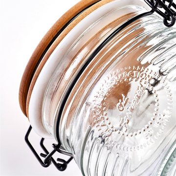 Neuetischkultur Vorratsglas Vorratsglas 3 er Set, Glas, (Set, 3-tlg., 3 Gläser mit Bügelverschluss in verschiedenen Größen), Vorratsbehälter
