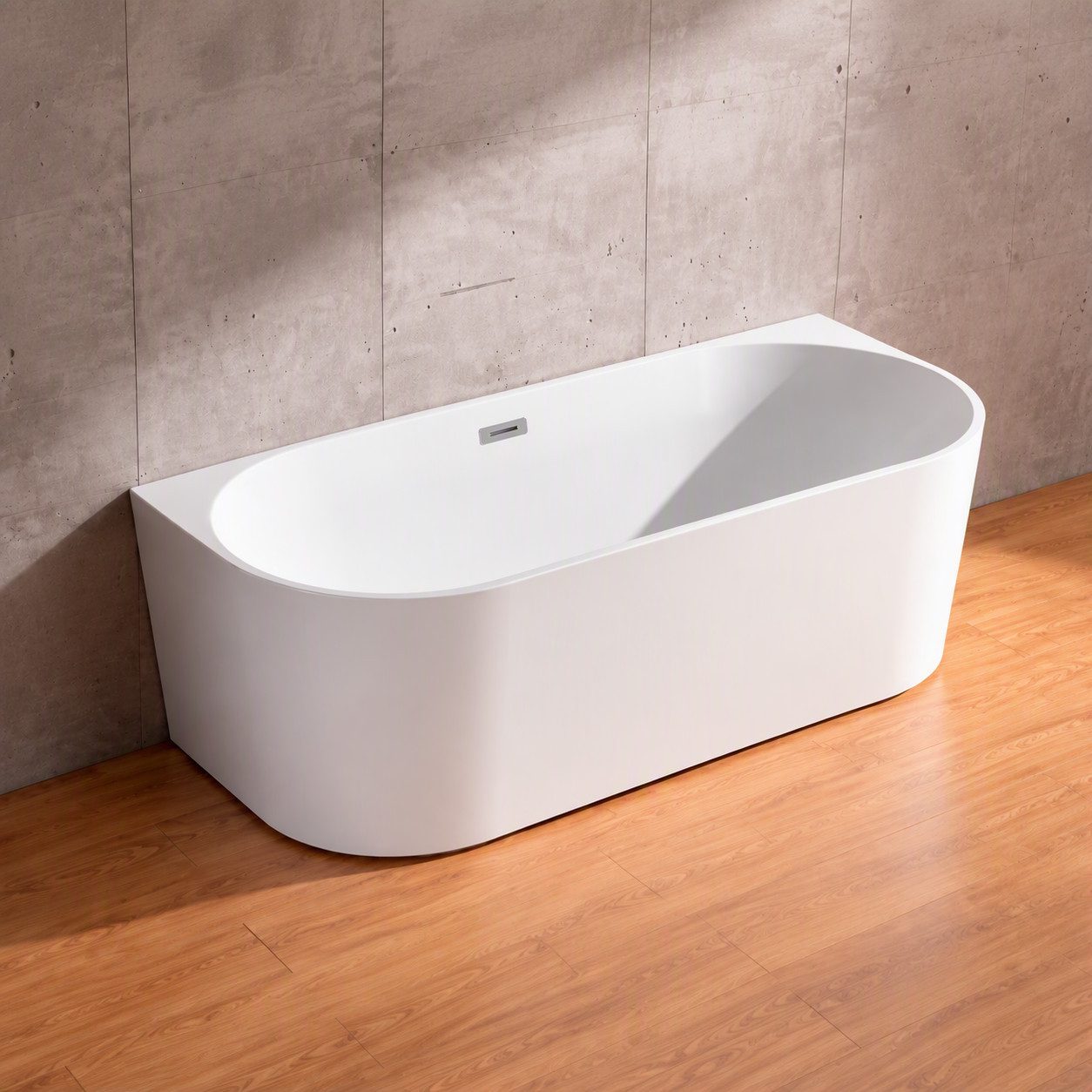 OTTO home Badewanne Alvor, Wandanliegend, 170x80x56,5 (LxBxH), Sanitäracryl, mit Pop Up Ventil