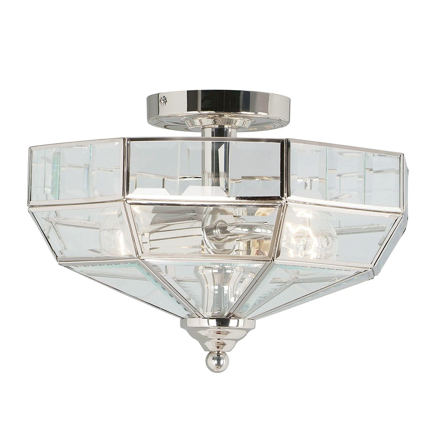 Licht-Erlebnisse Deckenleuchte HESU, ohne Leuchtmittel, Deckenlampe Esstisch Esszimmer E27 Glas Messing massiv Jugendstil | Deckenlampen