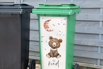 MuchoWow Wandsticker Sprichwörter - Kind sein - Kinder - Teddybär - Aquarell (1 St), Mülleimer-aufkleber, Mülltonne, Sticker, Container, Abfalbehälter