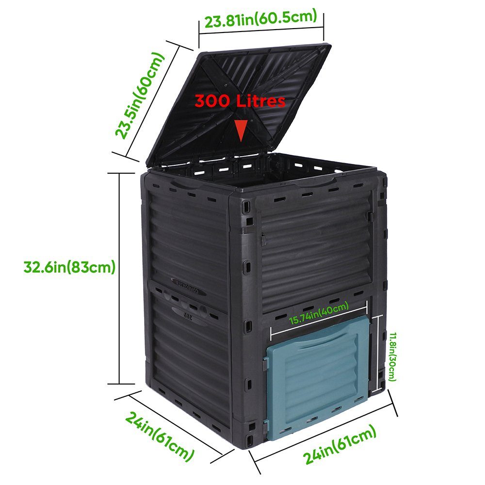 Mucola Thermokomposter Komposter Schnellkomposter 300L Garten Balkon