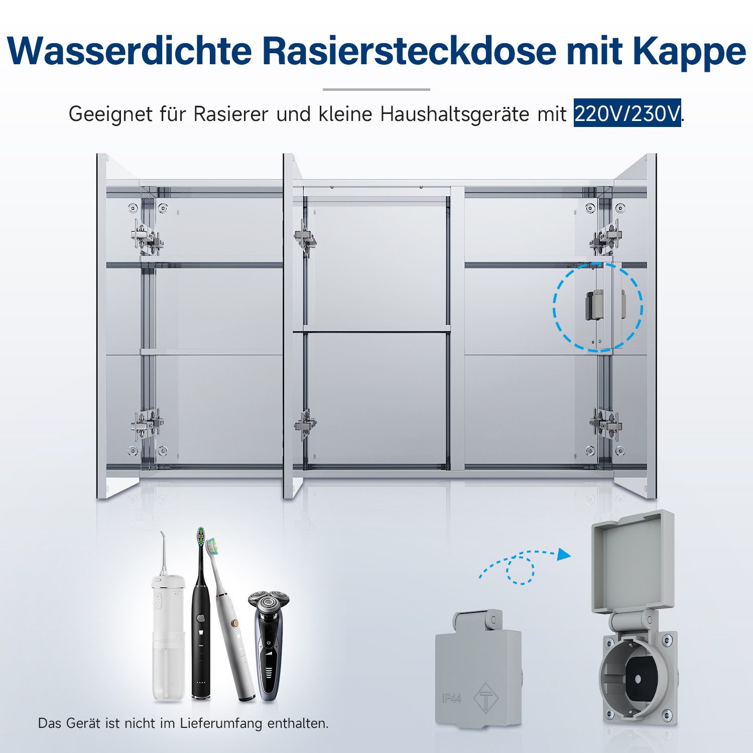 SONNI Spiegelschrank Spiegelschrank Bad 105 cm LED mit Beleuchtung Badschra günstig online kaufen