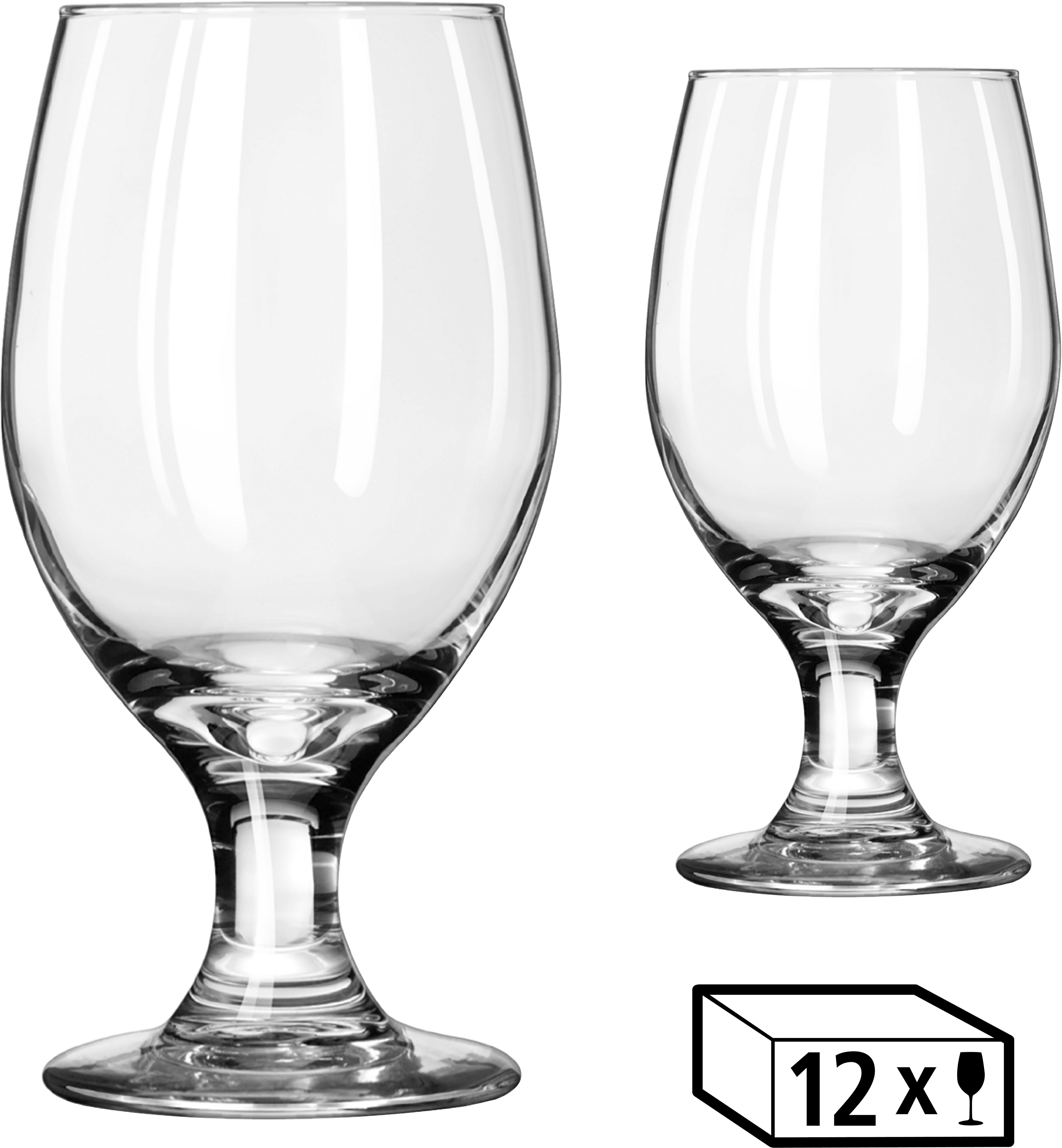 LIBBEY Gläser-Set Goblet Glas -PERCEPTION-, 414 ml, Ø 8,5 cm, H: 16,5 cm, 12er Set, 12-tlg., Glas, hochwertig verarbeitet, im modernen Design