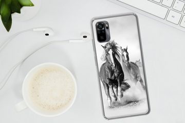 MuchoWow Handyhülle Pferde - Tiere - Illustration, Phone Case, Handyhülle Xiaomi Redmi Note 10, Silikon, Schutzhülle