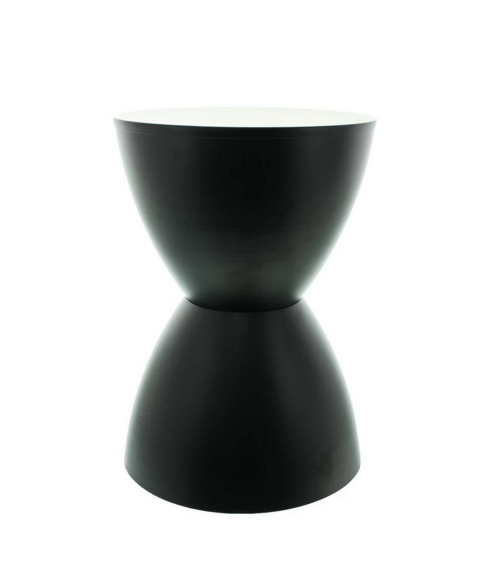 Home-trends24.de Beistelltisch Schwarz Beistelltisch Sofatisch Deko Sanduhrform Hocker Kaffeetisch – Bild 3 von 4