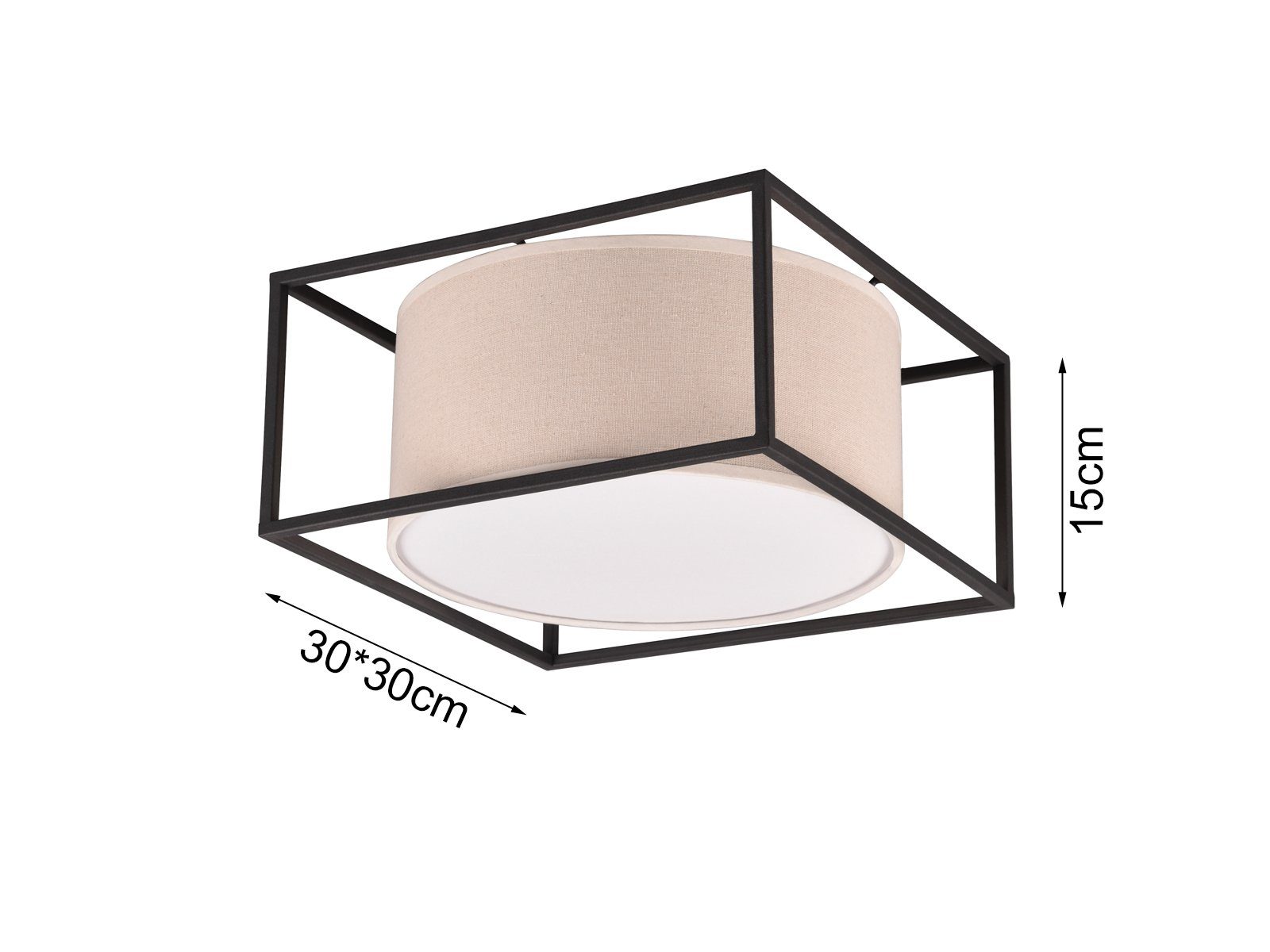 TRIO Leuchten LED Deckenleuchte, Dimmfunktion, LED wechselbar, warmweiß, dimmbar über Schalter Designklassiker klein Landhaus Stil
