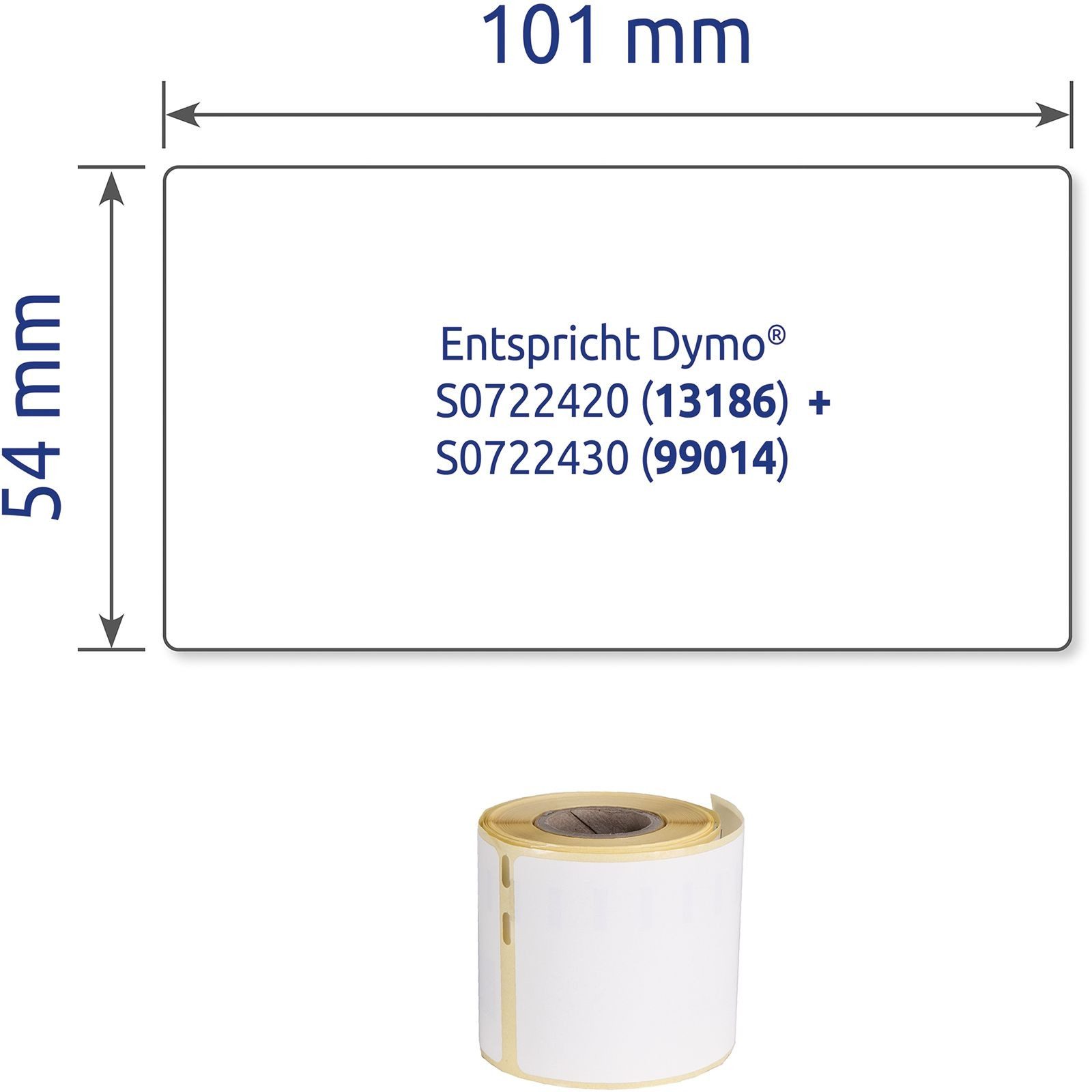 Avery Zweckform Etiketten Rollen-Etiketten Paketaufkleber 54x101mm 12 Rolle/2.640 Etiketten weiß