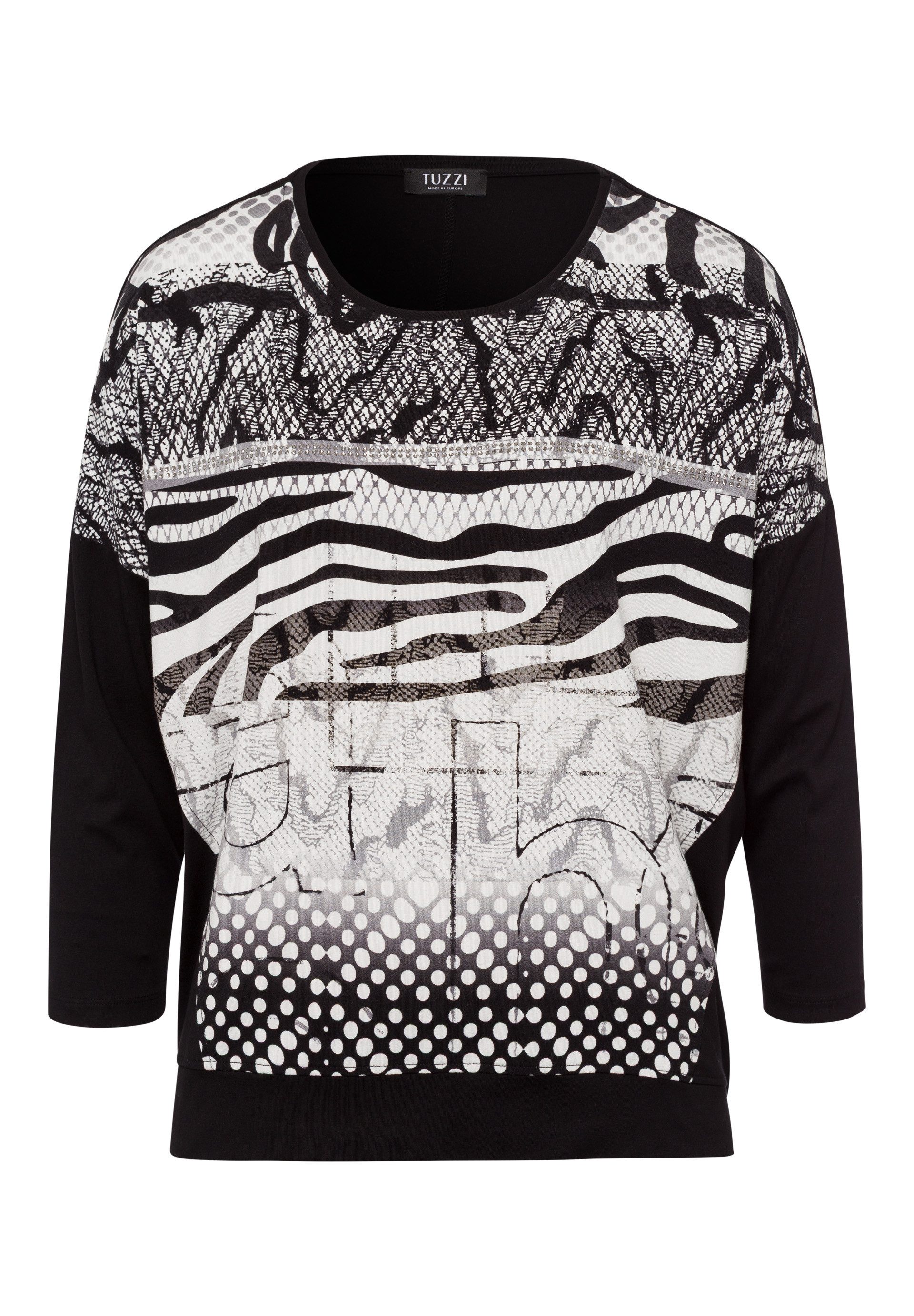 TUZZI 3/4-Arm-Shirt mit Print-Mix-Effekt günstig online kaufen