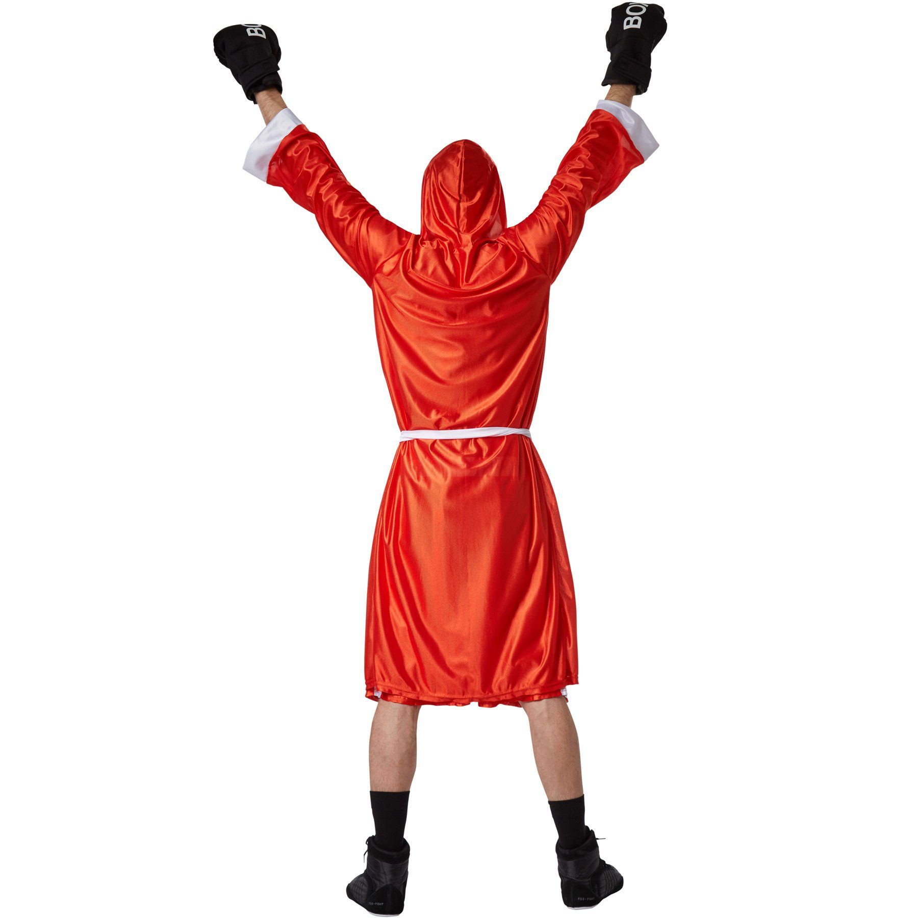 dressforfun Kostüm Boxer/Ringer, in der Farbe rot/weiß, Gr. XXL, Gürtel zum Schnüren, Boxhandschuhe mit Klettverschluss, Shorts mit angenehmen Gummizug