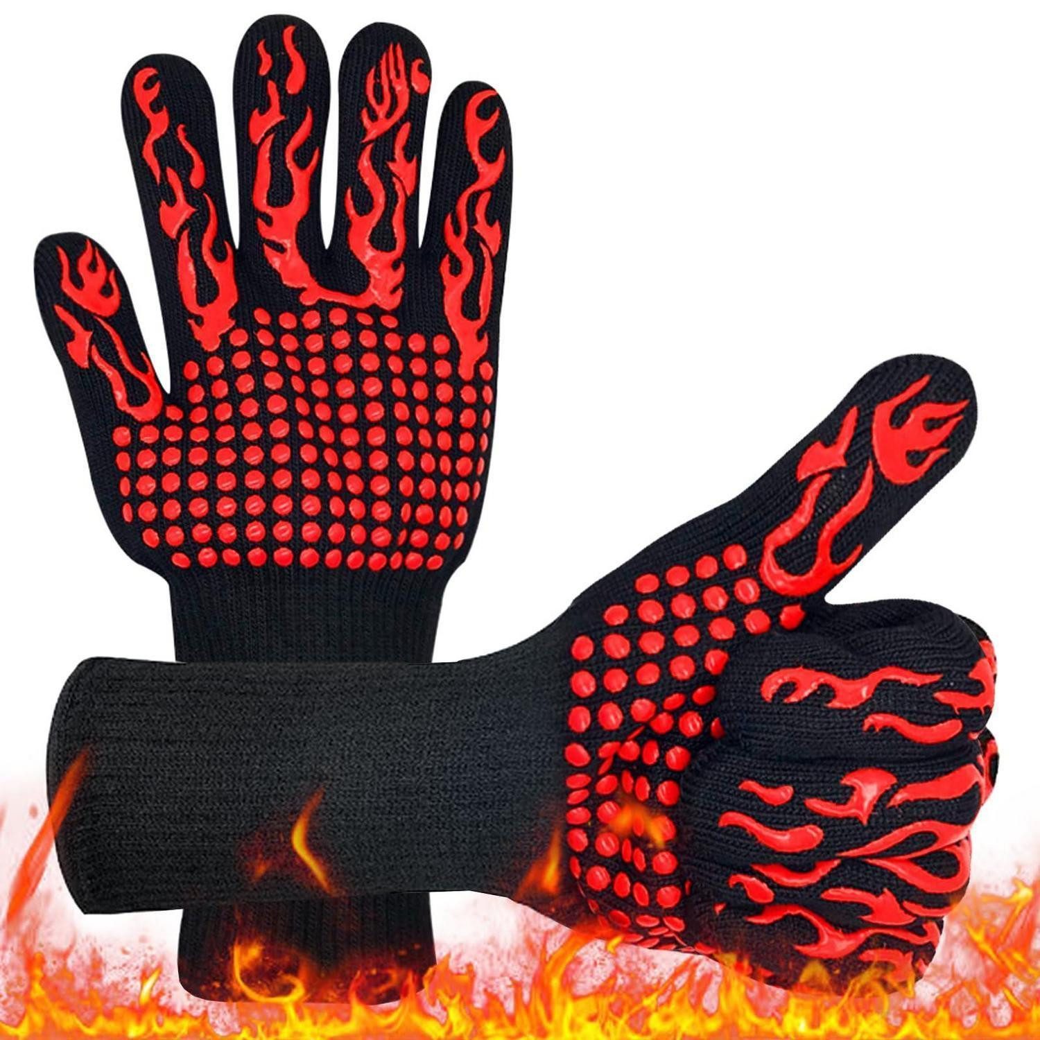 LuxusKollektion Grillhandschuhe Grillhandschuhe 800°C hitzebeständig 2 Stk