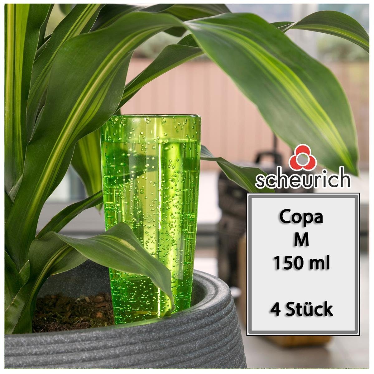 Scheurich Bewässerungssystem Copa M 4x Grün 150 ml Füllmenge Wasserspender, (Spar-Set, 4-tlg), Scheurich Wasserspender Copa M 150 ml