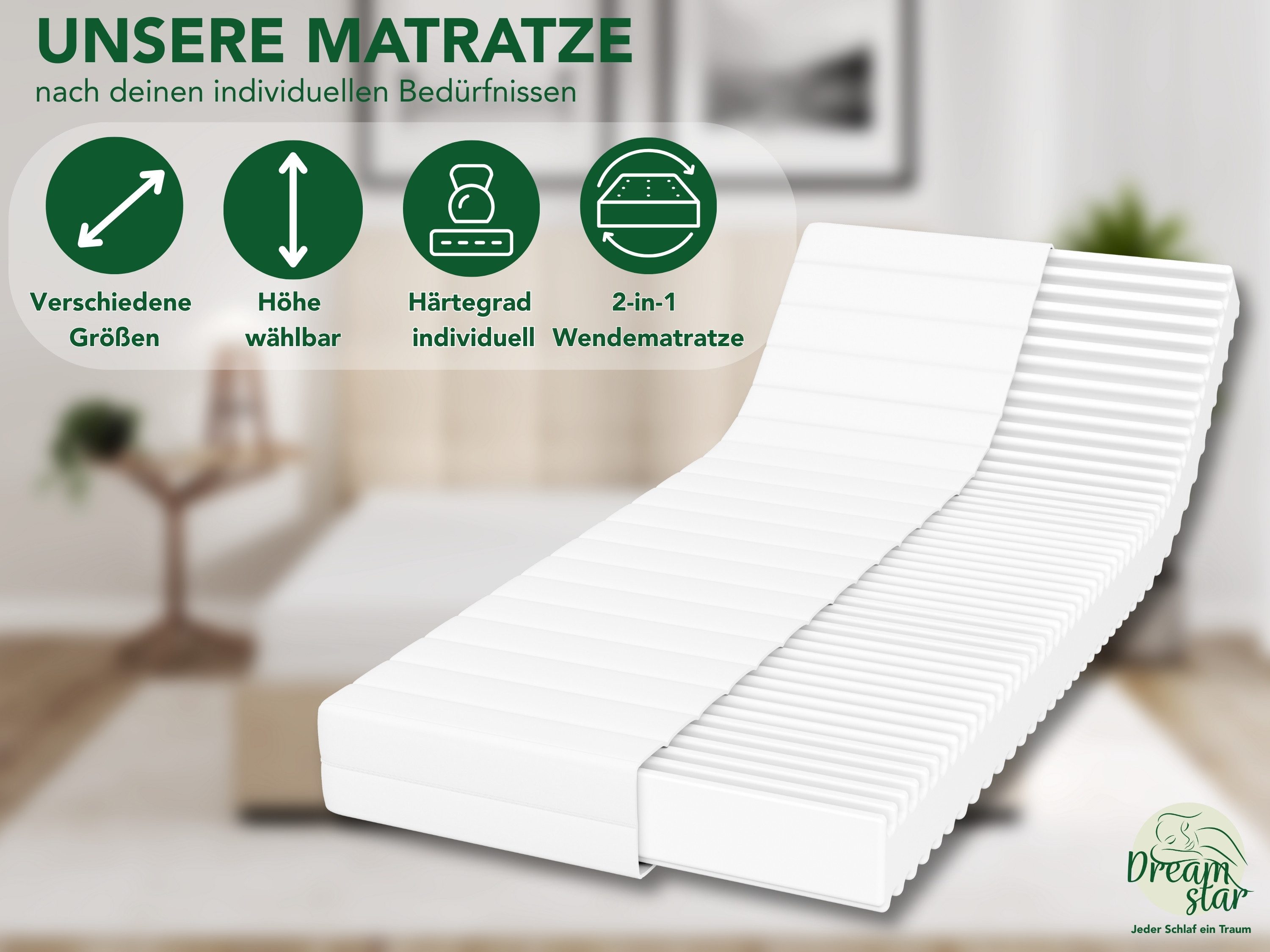 Kaltschaummatratze Simple Flex, 7-Zonen Wendematratze mit zwei Liegeseiten günstig online kaufen