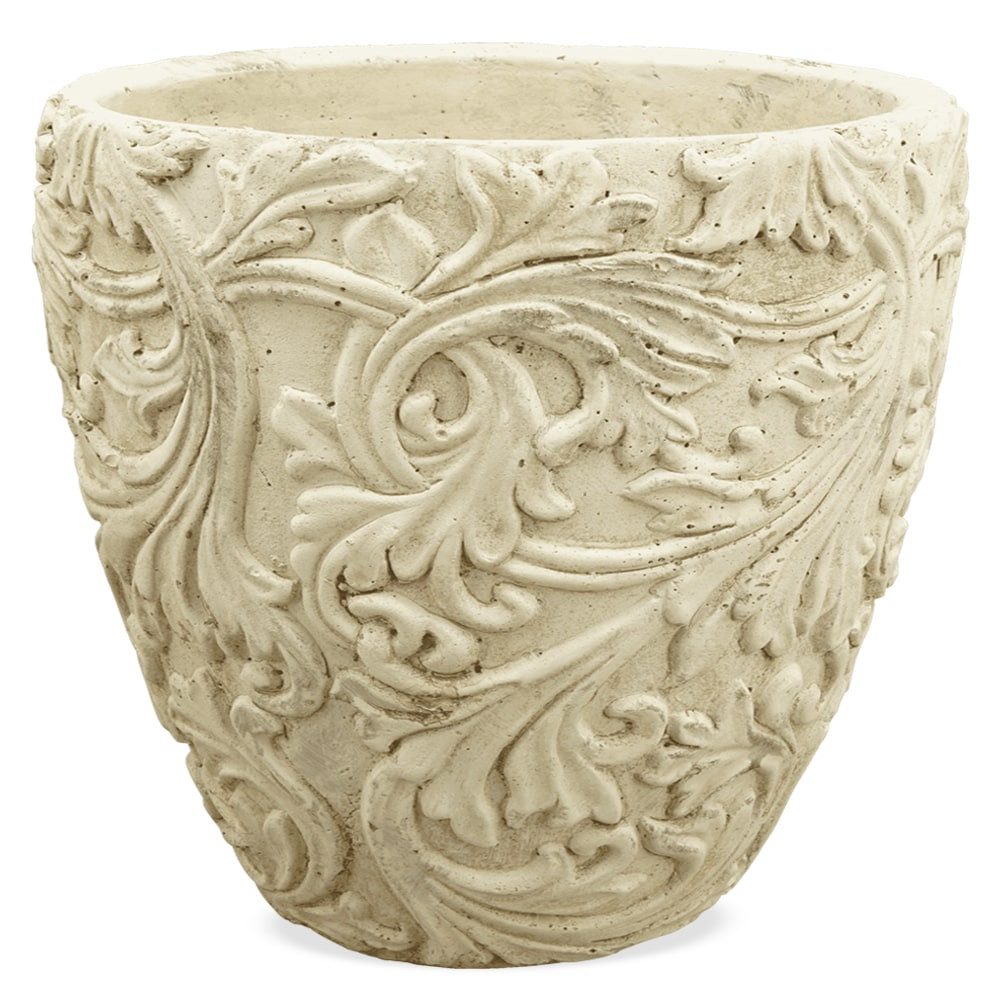 Blumentopf Pflanztopf Zement Ornamente antik creme Ø 22,5 cm