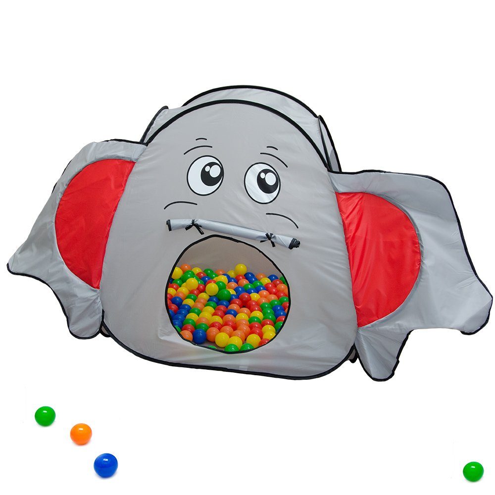 LittleTom Spielzelt mit Tunnel - Pop Up Kinderspielzelt - Bällebad Zelt Indoor Outdoor Faltbares Garten Kinderzelt ohne Bällebadbälle - Ballzelt mit Tasche