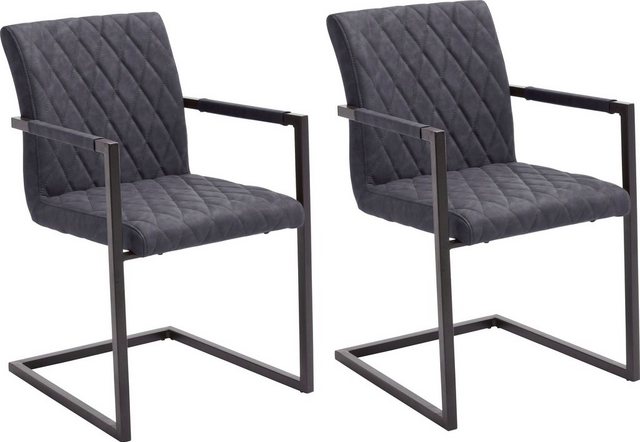 MCA furniture Freischwinger »Kian« (Set, 2 Stück), Vintage Kunstleder mit oder ohne Armlehne, Stuhl belastbar bis 120 kg-Otto