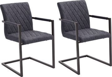 MCA furniture Freischwinger Kian (Set, 2 St), Vintage Kunstleder mit oder ohne Armlehne, Stuhl belastbar bis 120 kg
