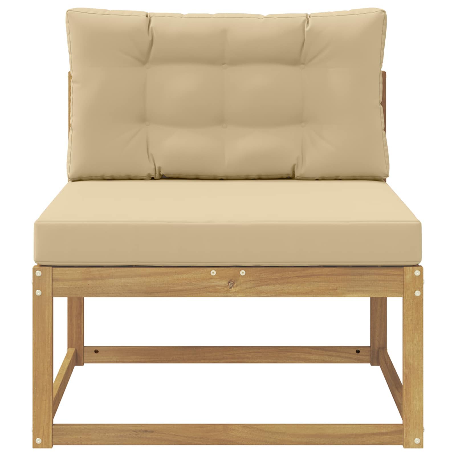 vidaXL Sofaelement Outdoor Mittelsofa Polyester Weiß (1 St)