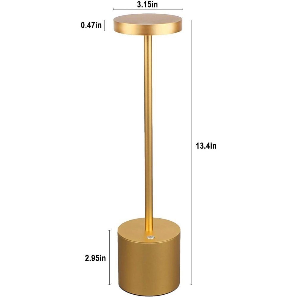 Gold Akku Kabellos Schreibtischlampe Tischlampe, LED GelldG 1800mAh Schreibtischlampe